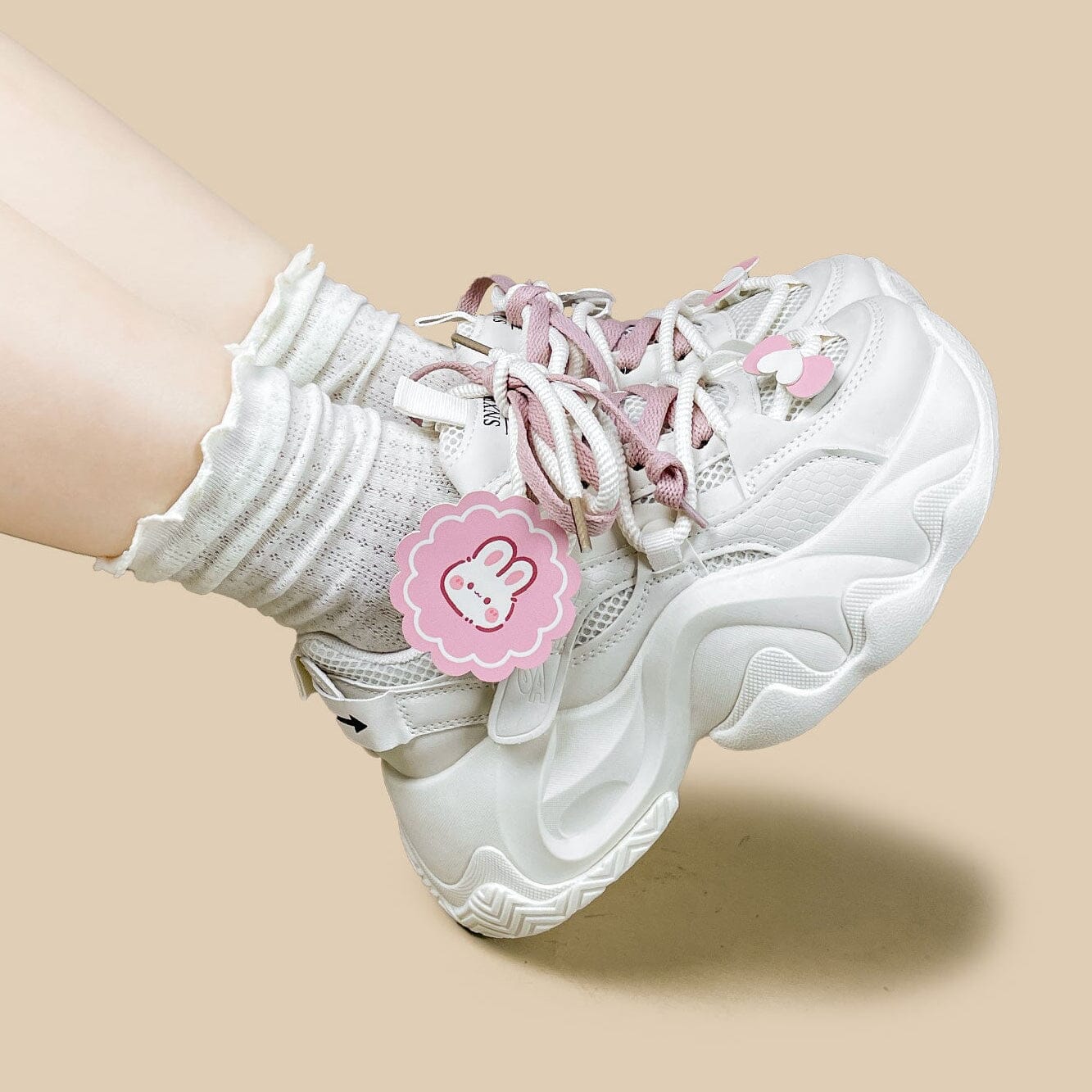 Blush Bunny Charm Chunky Sneakers - Unisex - Image 10