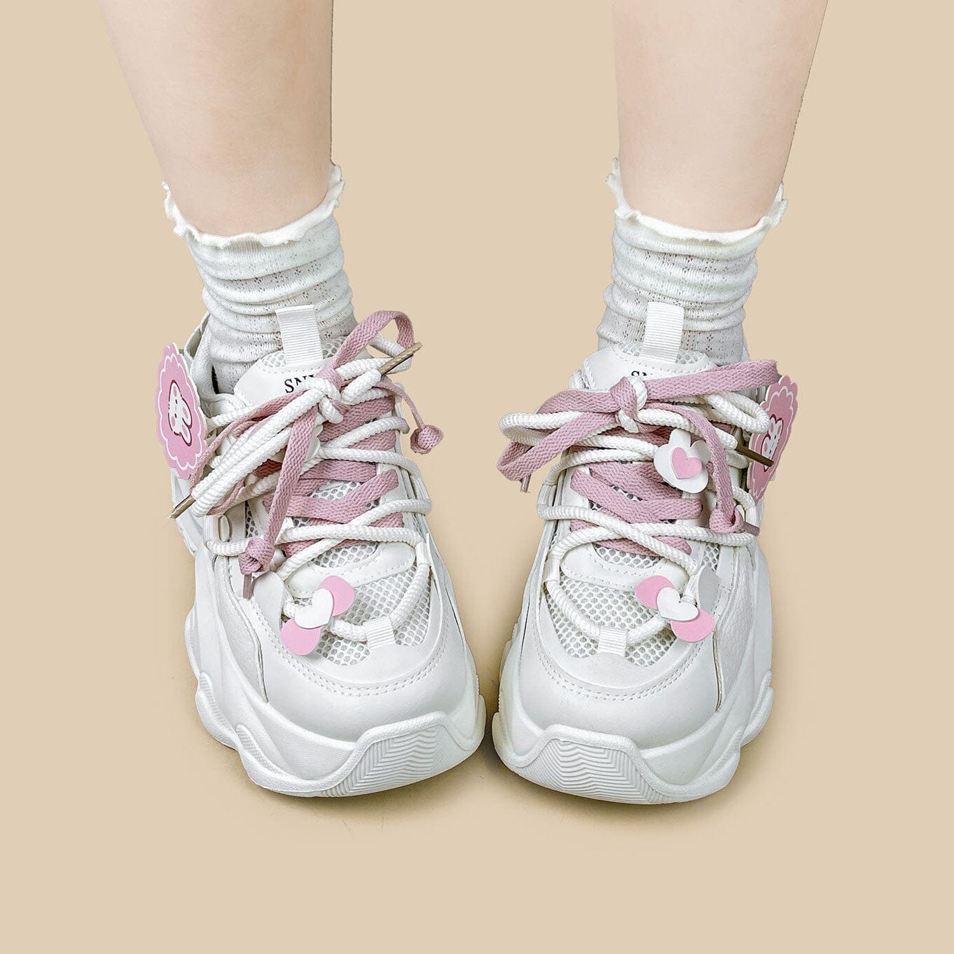 Blush Bunny Charm Chunky Sneakers - Unisex - Image 9