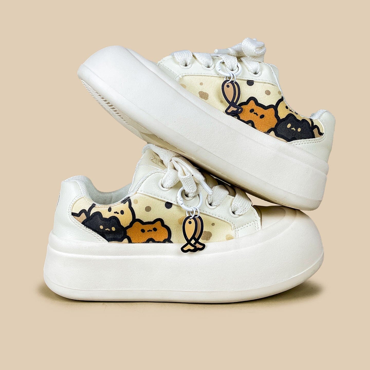 Cat Cafe Print Chunky Sneakers - Women's - Image 2
