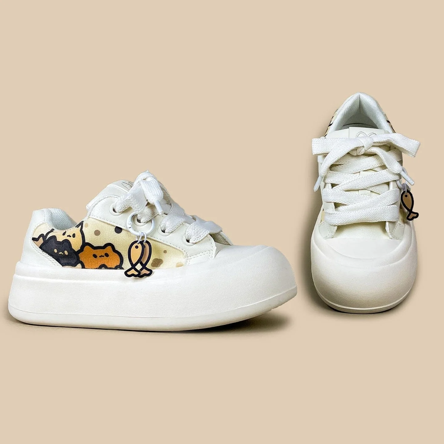 Cat Cafe Print Chunky Sneakers - Women's - Image 4