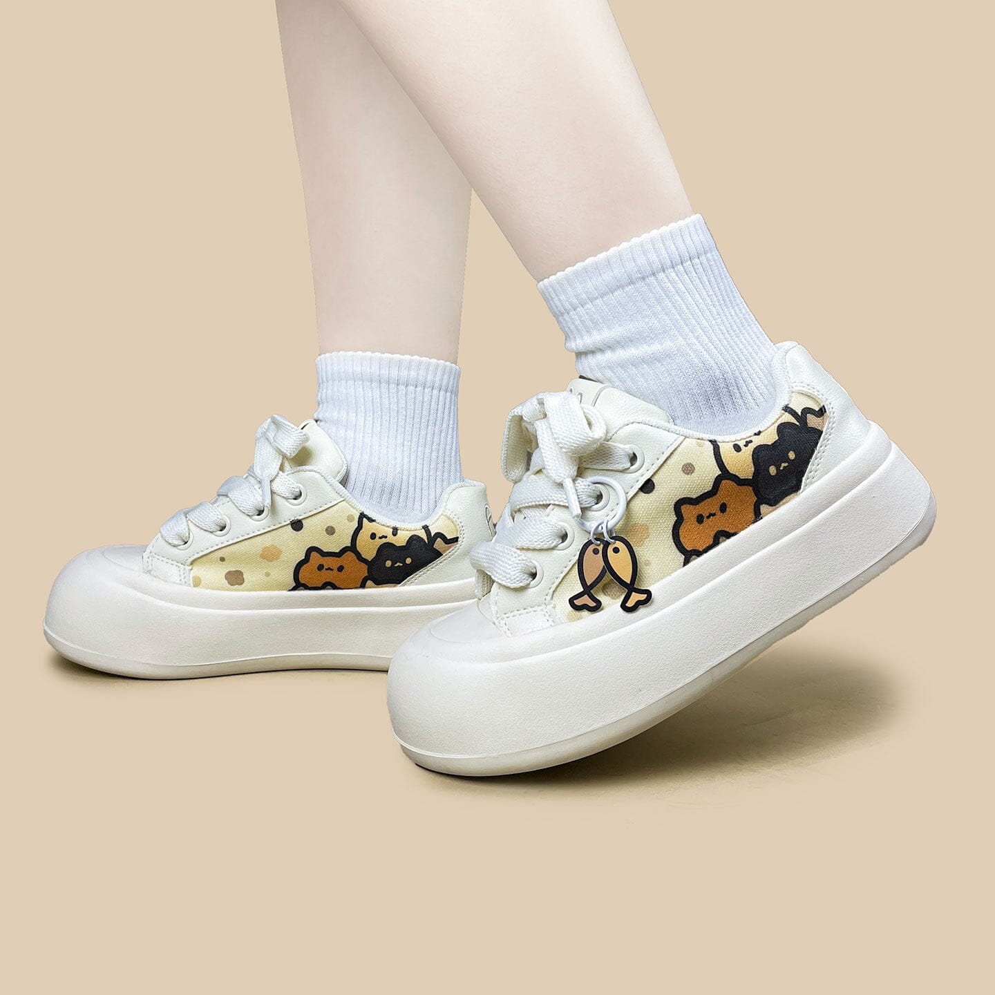 Cat Cafe Print Chunky Sneakers - Women's - Image 7