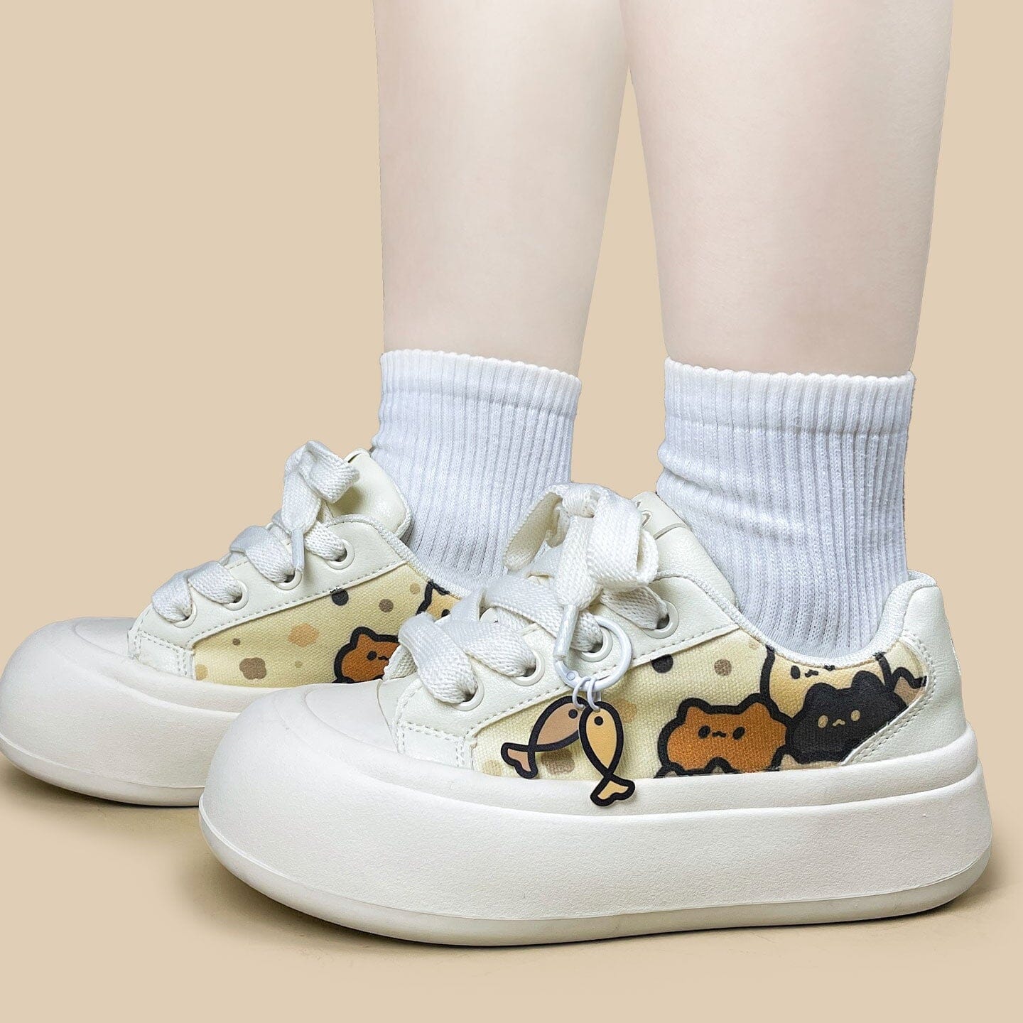 Cat Cafe Print Chunky Sneakers - Women's - Image 9