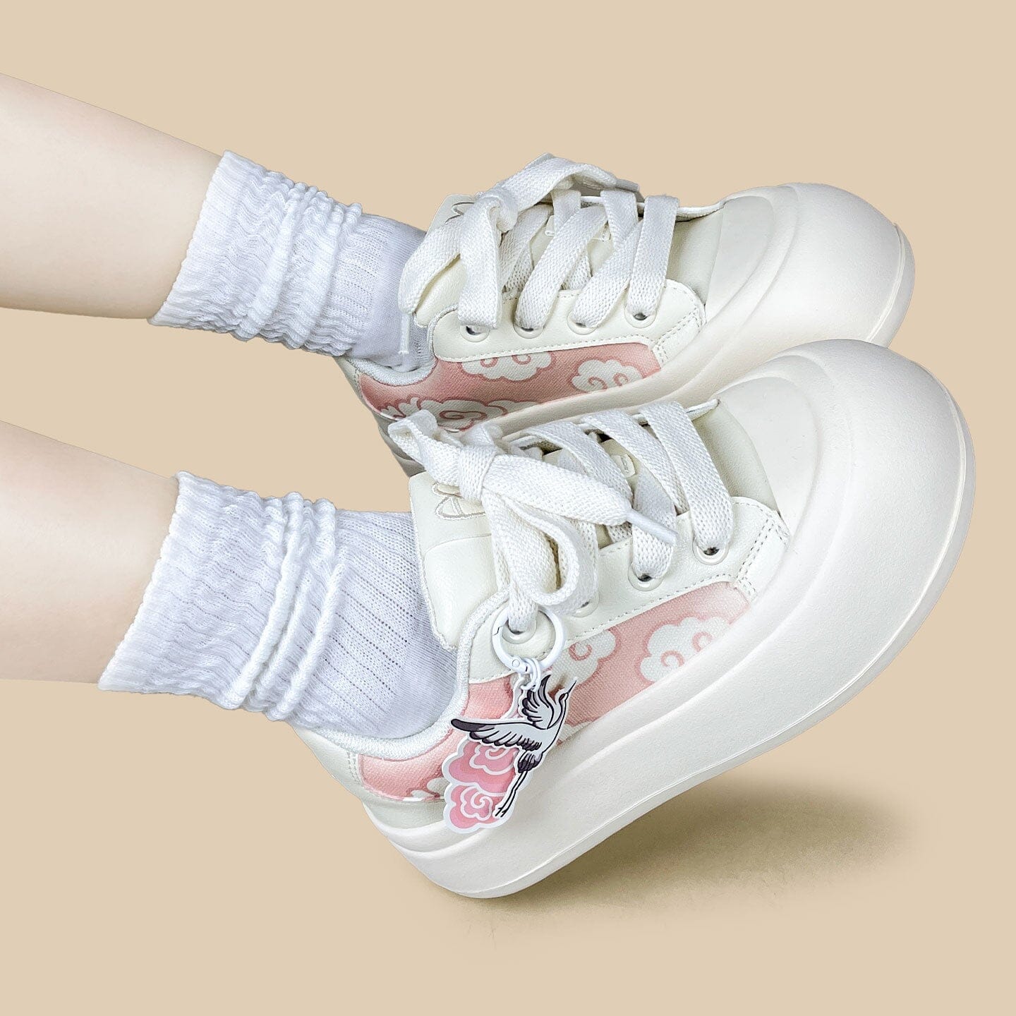 Celestial Crane Print Chunky Sneakers - Women's - Image 10