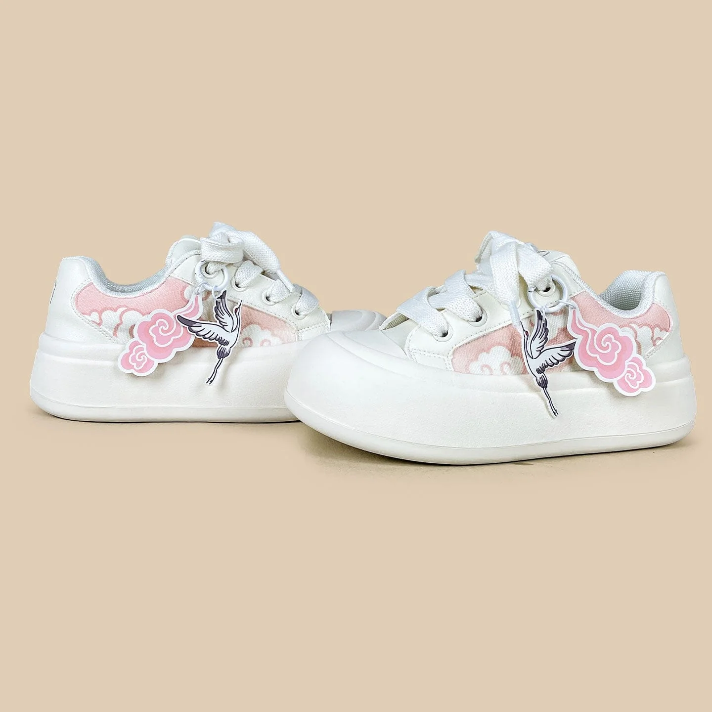 Celestial Crane Print Chunky Sneakers - Women's - Image 5