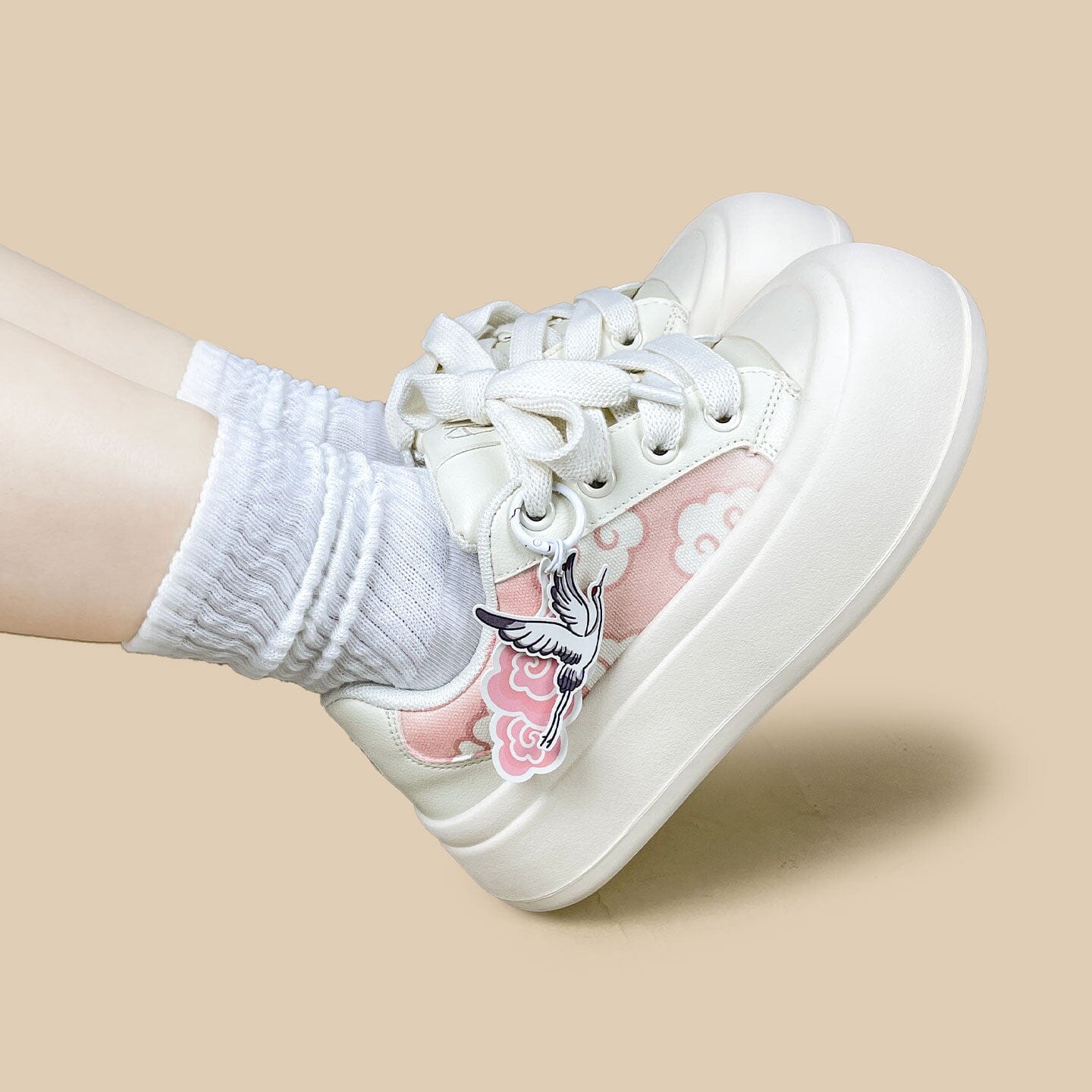 Celestial Crane Print Chunky Sneakers - Women's - Image 9