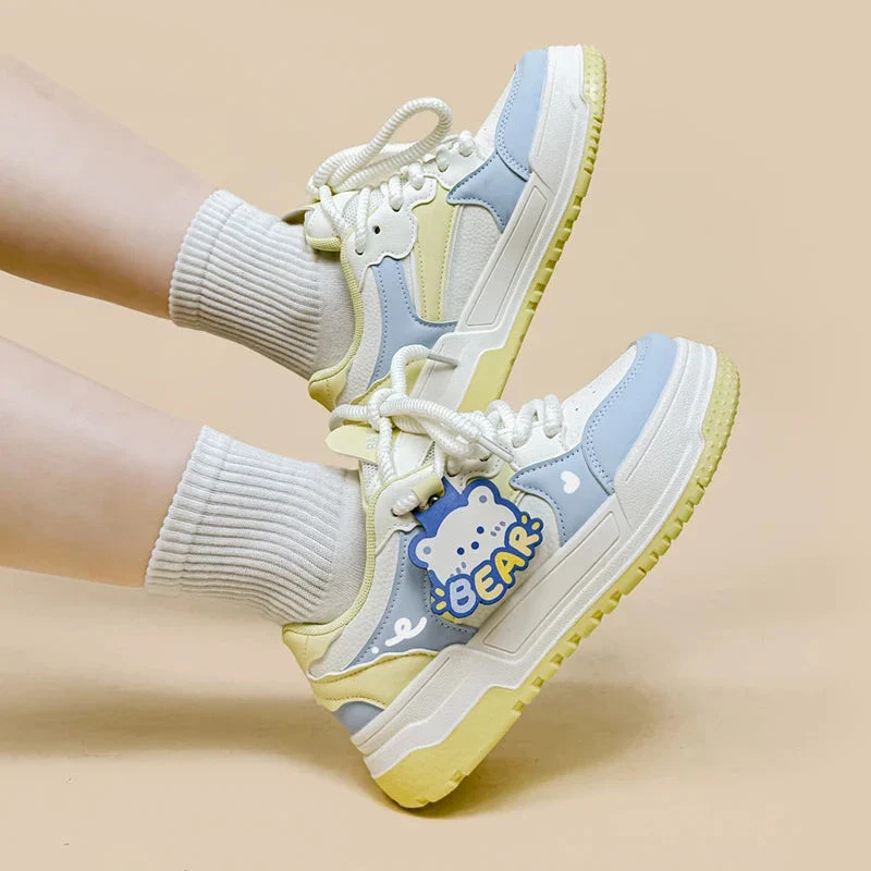 *CLEARANCE* Beary Bright Chunky Casual White Sneakers - Women's - Image 5