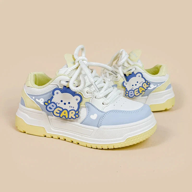 *CLEARANCE* Beary Bright Chunky Casual White Sneakers - Women's - Image 9