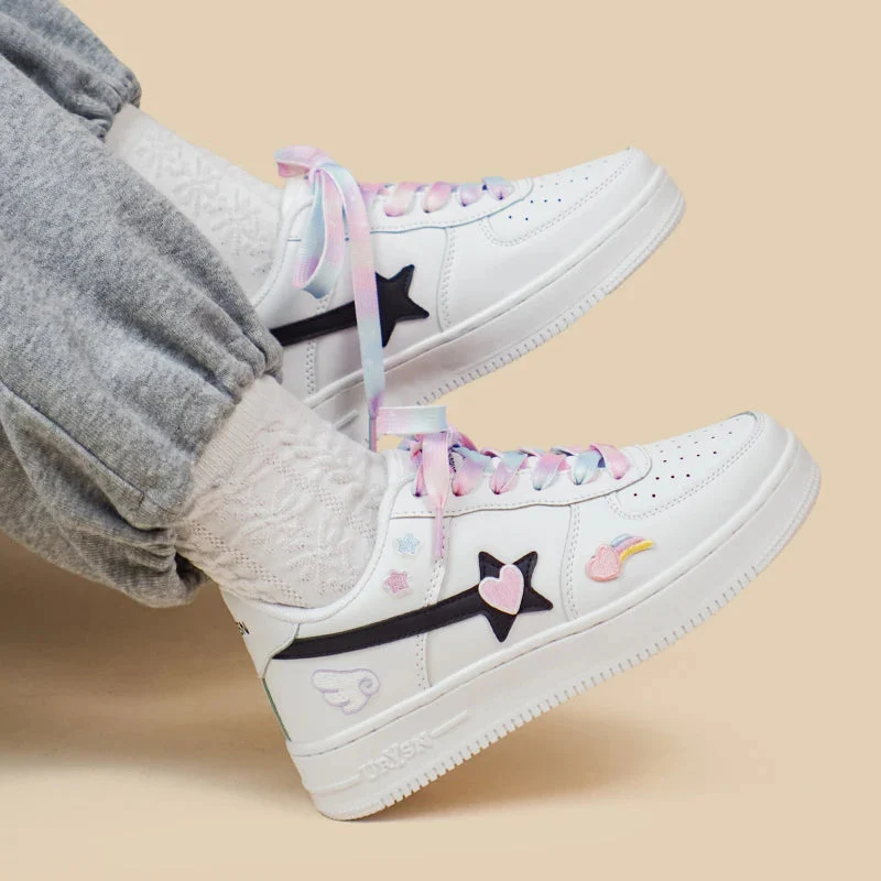 *CLEARANCE* Charming Hearts Casual White Shoes - Unisex - Image 2
