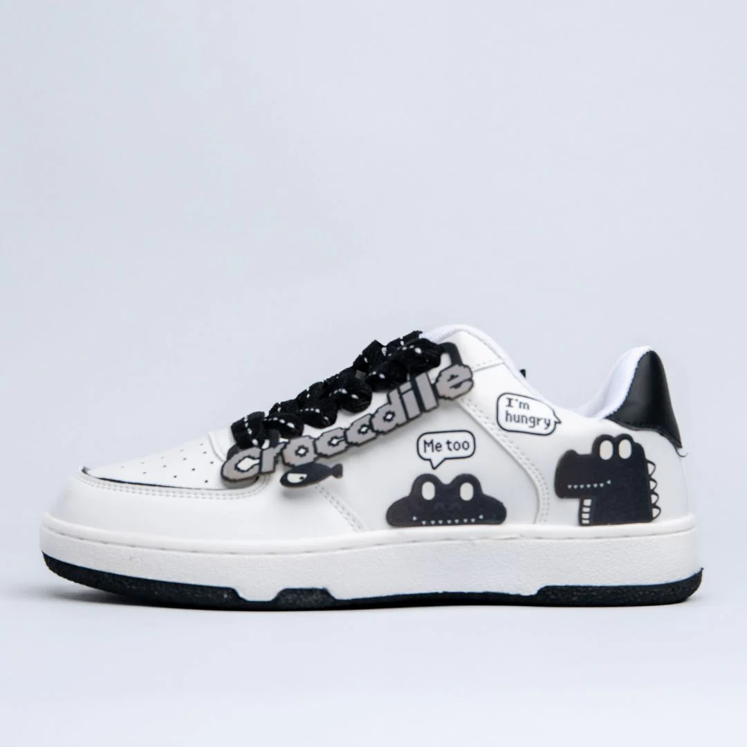 *CLEARANCE* Chunky Hungry Crocodile Casual White Sneakers - Unisex