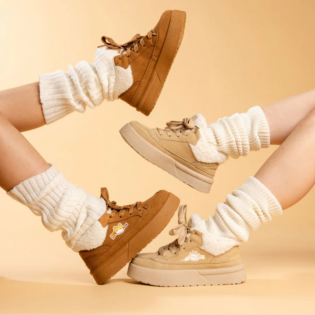Cozy Bear Ultra Chunky Beige Mid Top Shoes - Women's - Image 7