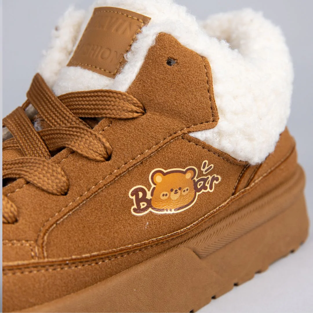 *CLEARANCE* Cozy Bear Ultra Chunky Brown Mid Top Shoes - Women's - Image 2