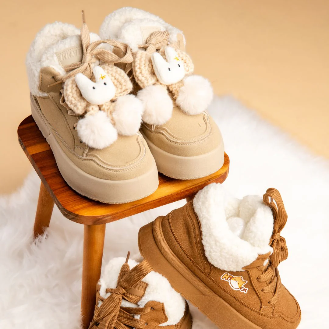 Cozy Bunny Ultra Chunky Beige Mid Top Shoes - Women's - Image 10