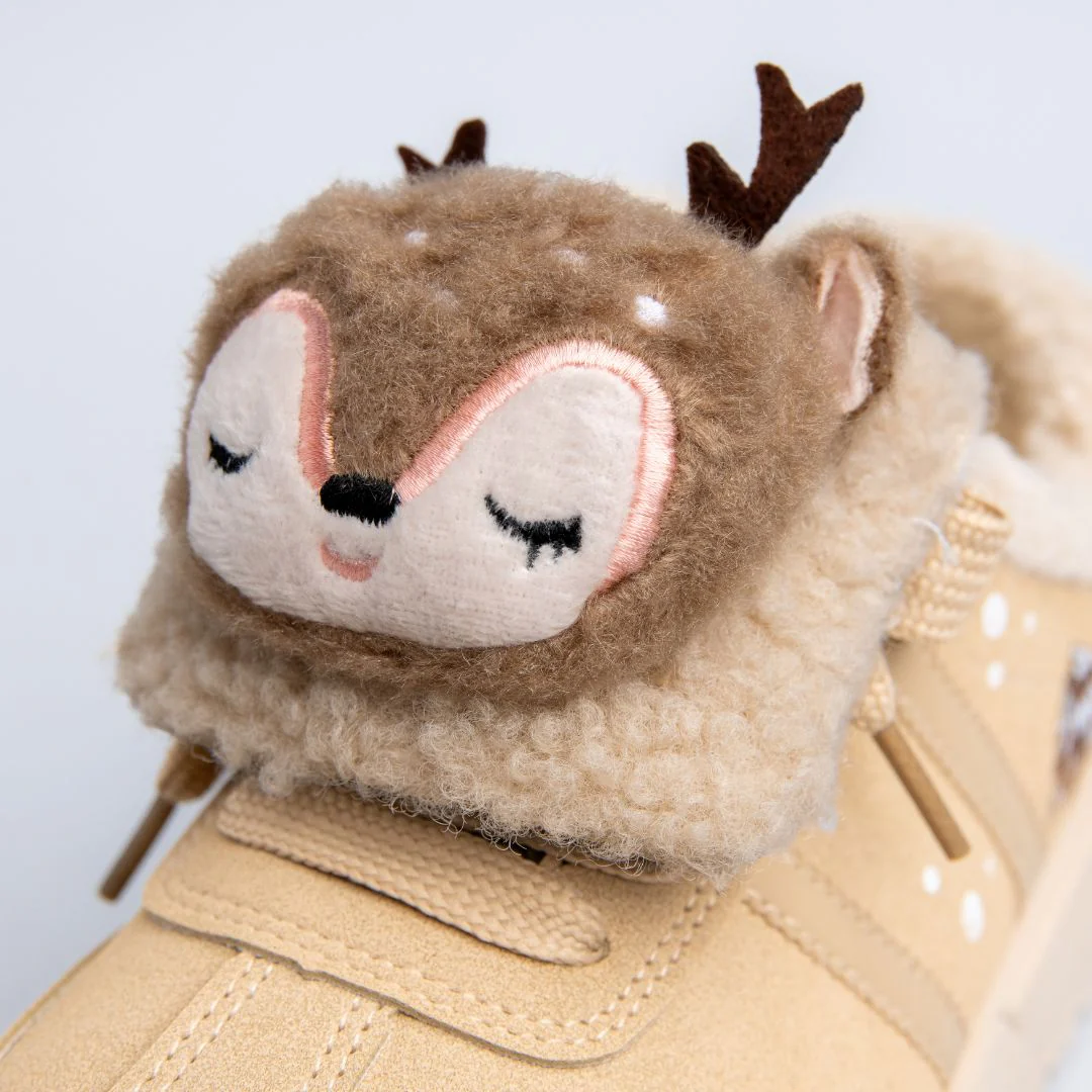*CLEARANCE* Cozy Sleepy Reindeer Chunky Beige Foldover Shoes - Women's - Image 3