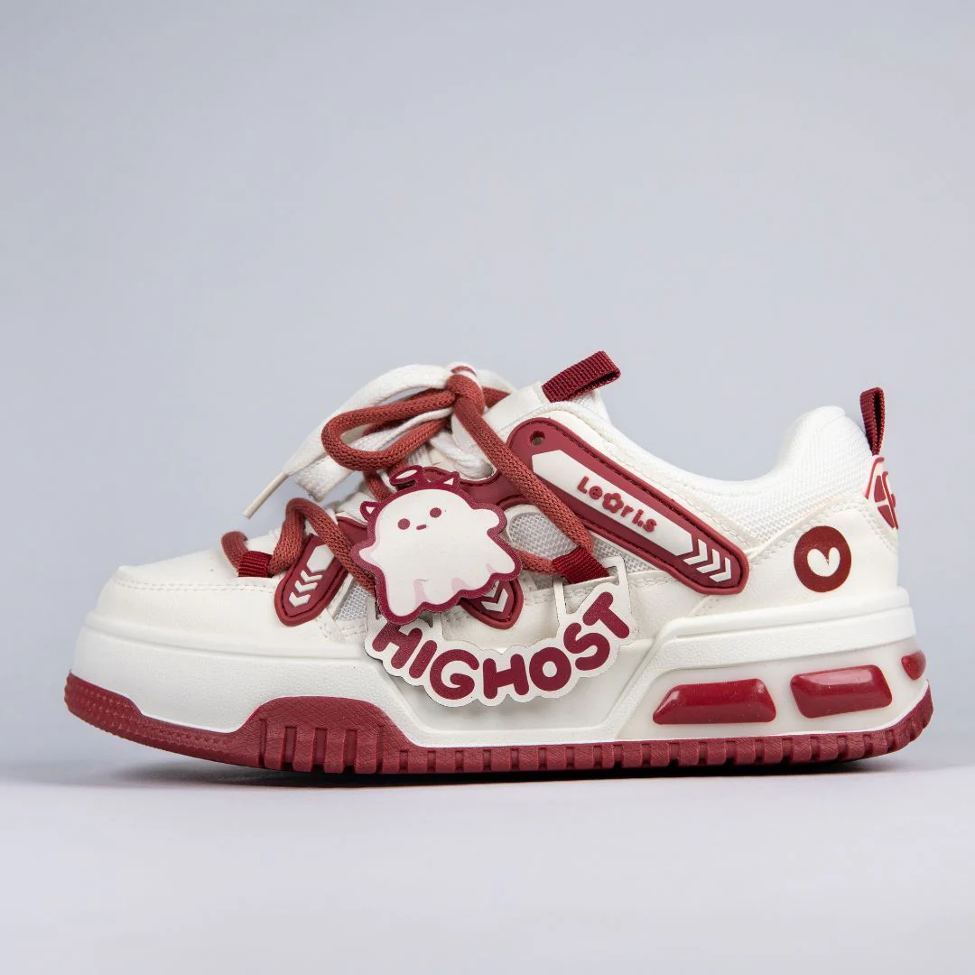 *CLEARANCE* Friendly Ghost Chunky Casual Red Sneakers - Unisex