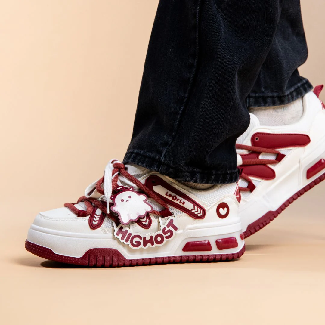 *CLEARANCE* Friendly Ghost Chunky Casual Red Sneakers - Unisex - Image 6