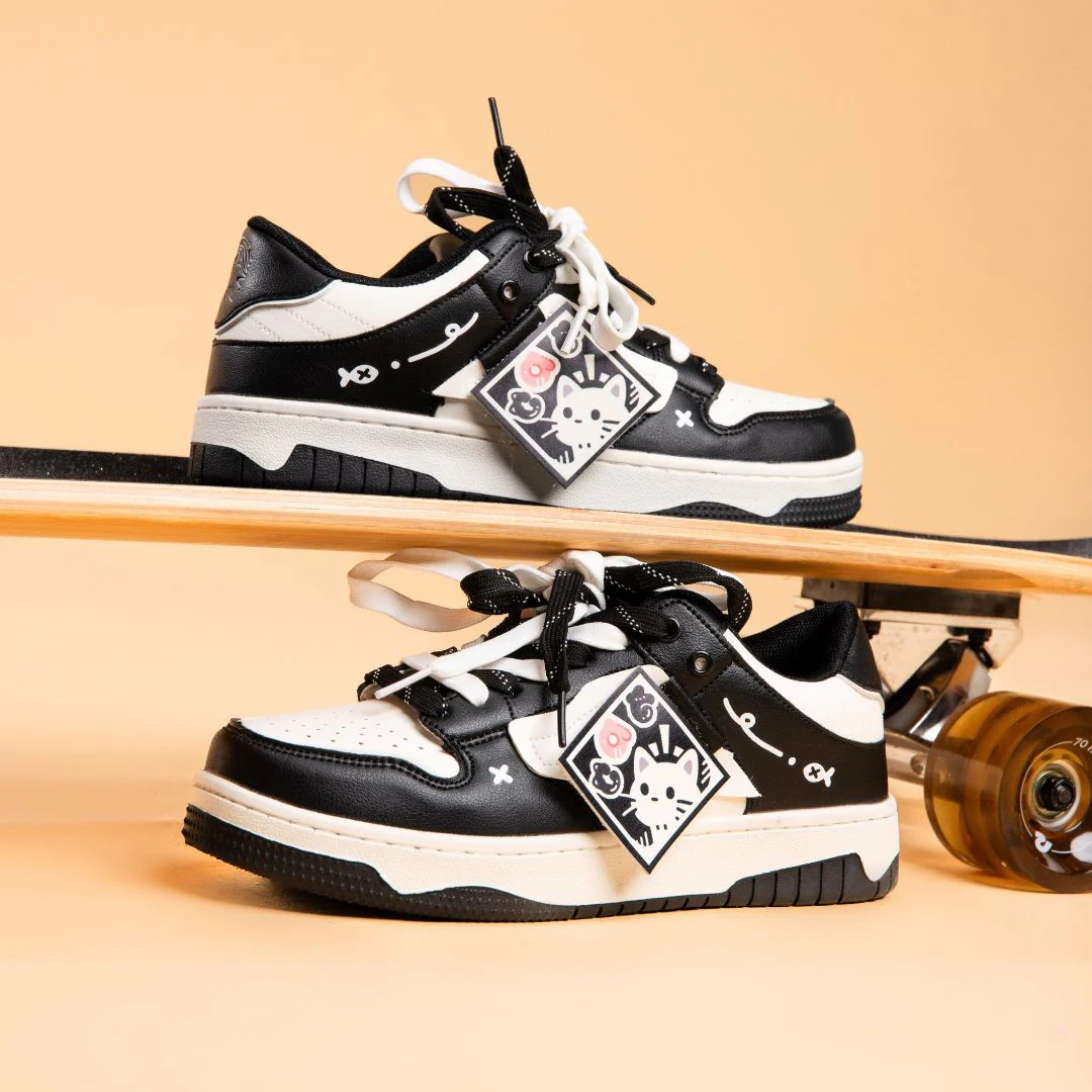 Kawaii Cat Chunky Black Shoes - Unisex - Image 7