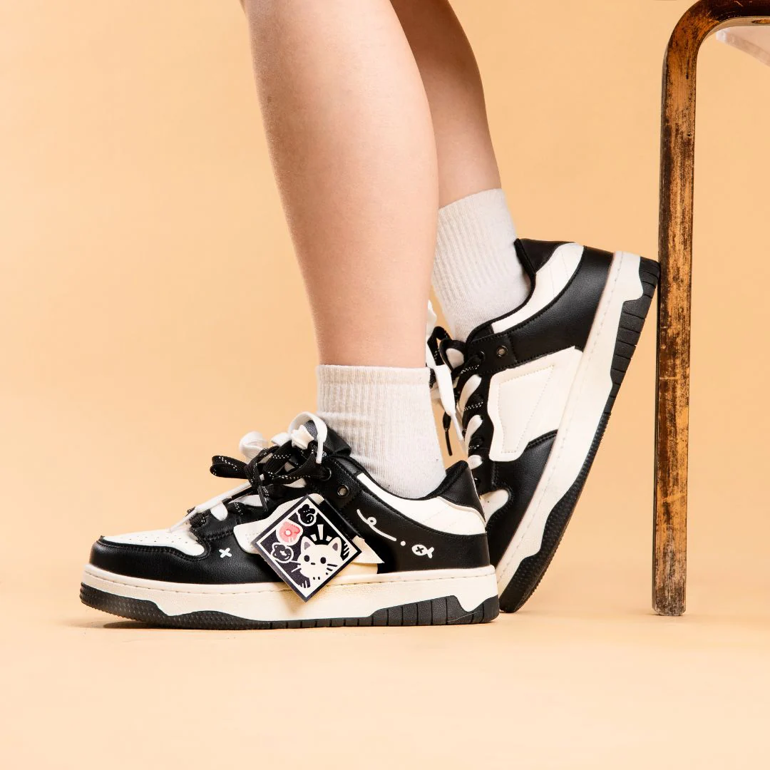 Kawaii Cat Chunky Black Shoes - Unisex - Image 10