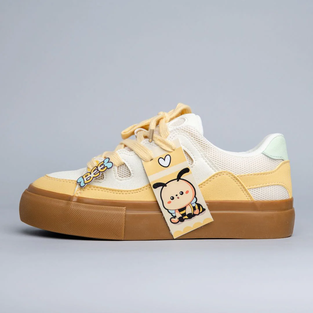 *CLEARANCE* Lovely Buzzley the Bumblebee Casual Colorblock Sneakers - Women's
