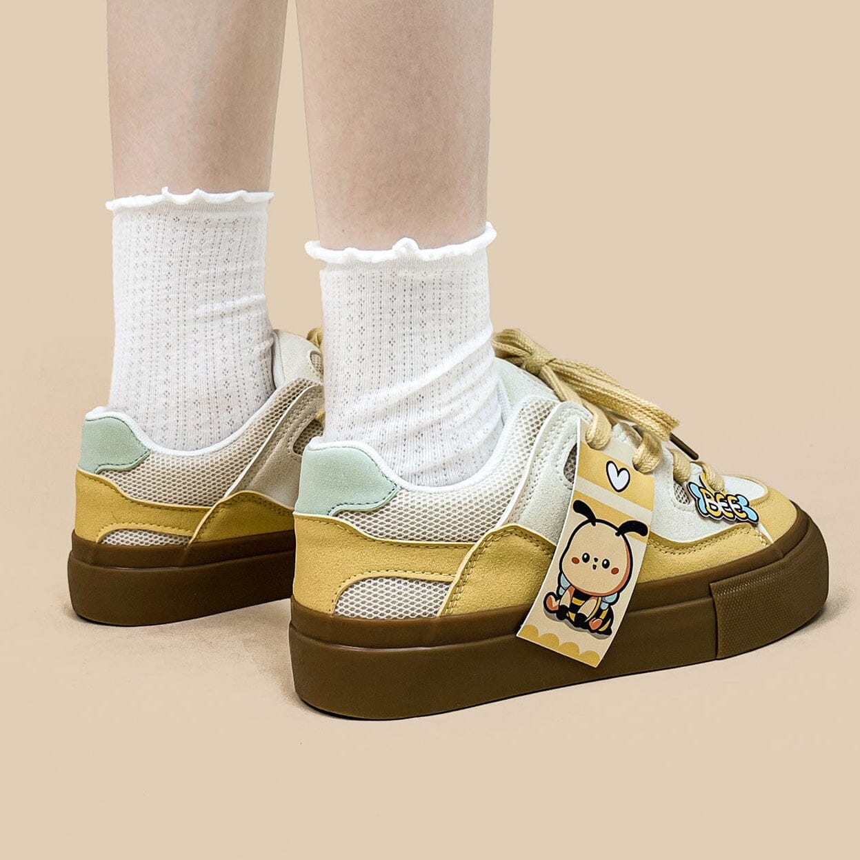 *CLEARANCE* Lovely Buzzley the Bumblebee Casual Colorblock Sneakers - Women's - Image 10