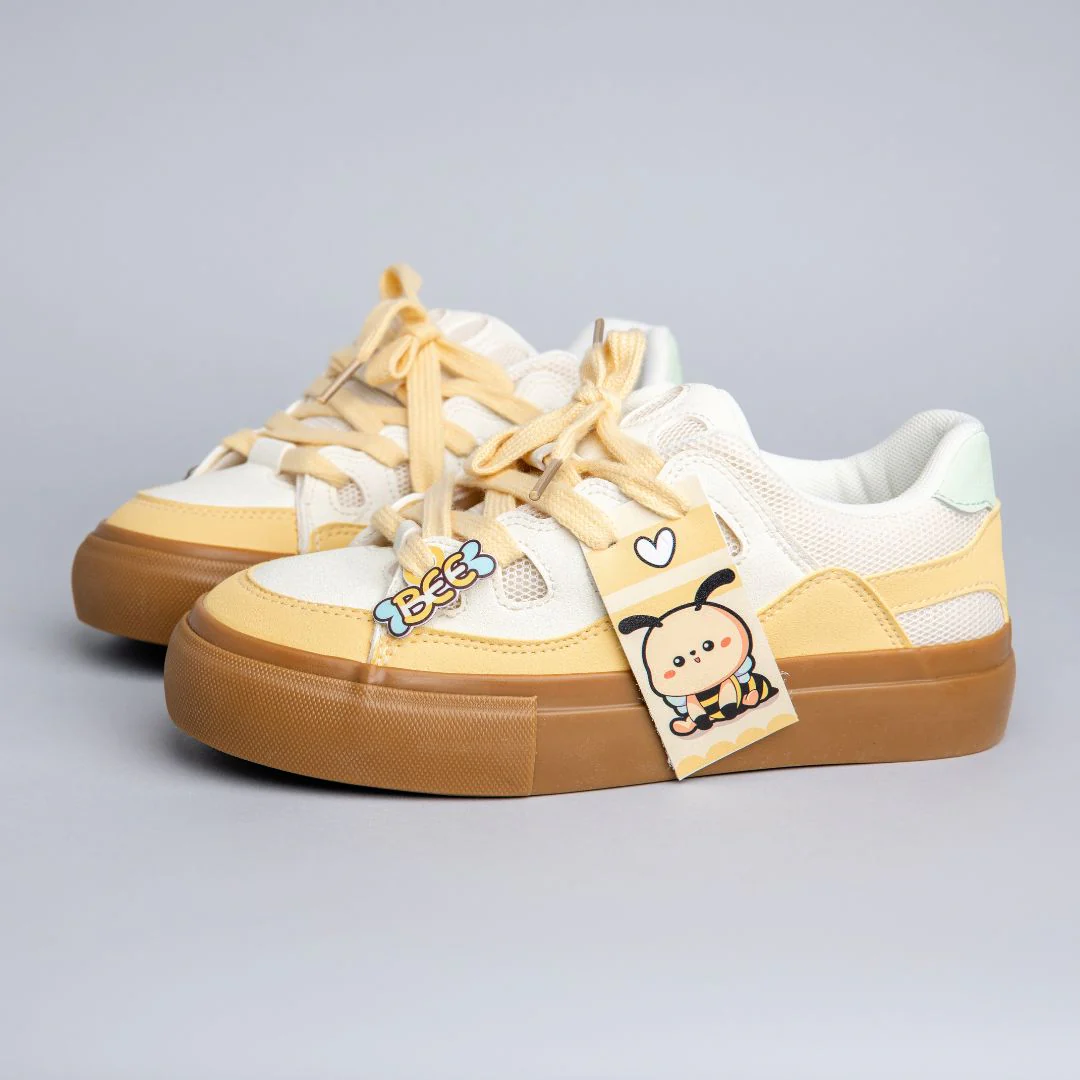 *CLEARANCE* Lovely Buzzley the Bumblebee Casual Colorblock Sneakers - Women's - Image 3