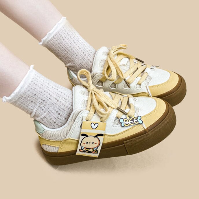 *CLEARANCE* Lovely Buzzley the Bumblebee Casual Colorblock Sneakers - Women's - Image 5