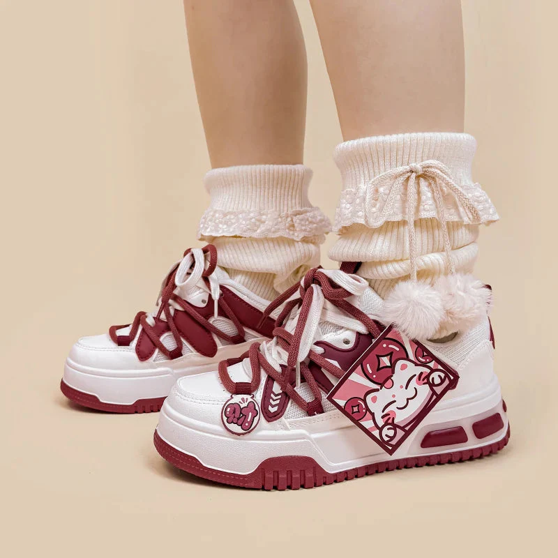 *CLEARANCE* Lunar New Year Chubby Kitty Chunky Casual Sneakers - Women's - Image 3