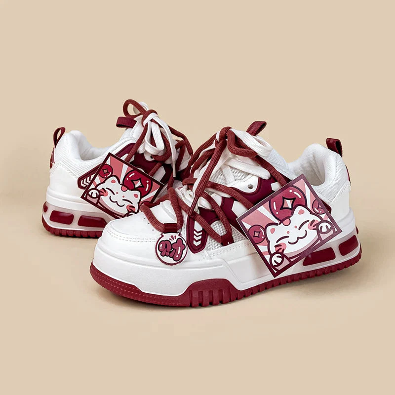 *CLEARANCE* Lunar New Year Chubby Kitty Chunky Casual Sneakers - Women's - Image 6