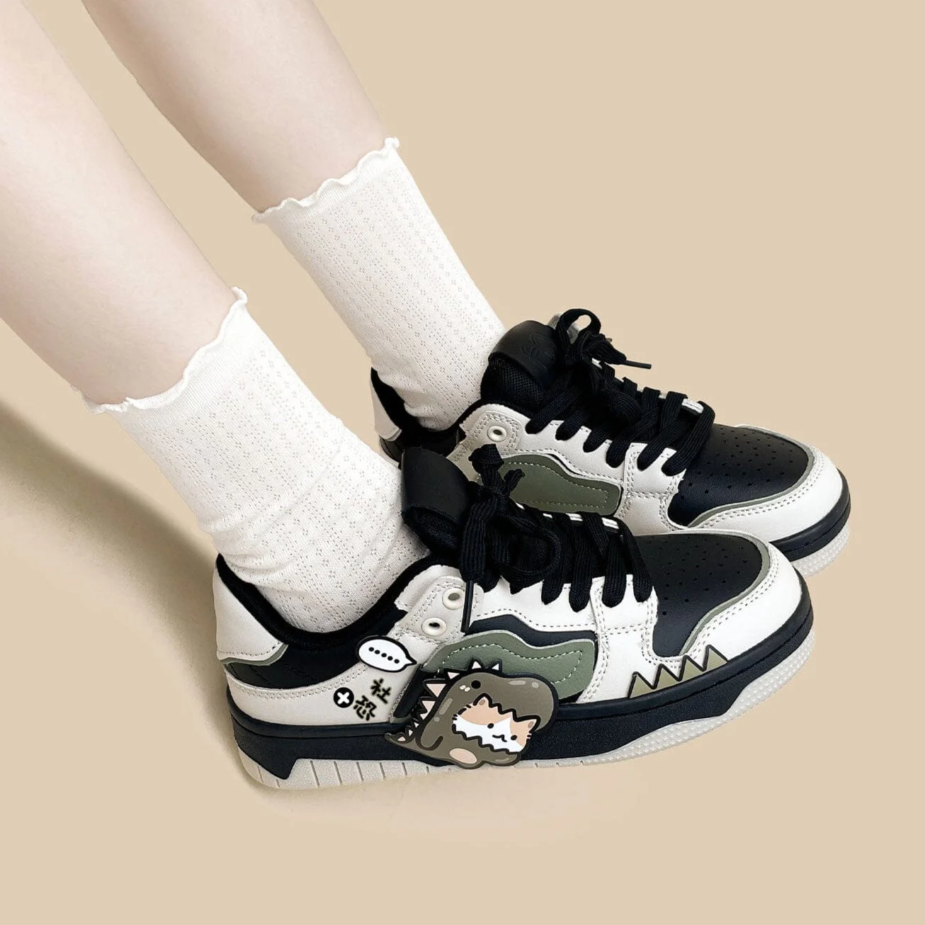 Super Shy Dino Cat Chunky Casual Sneakers - Unisex - Image 5