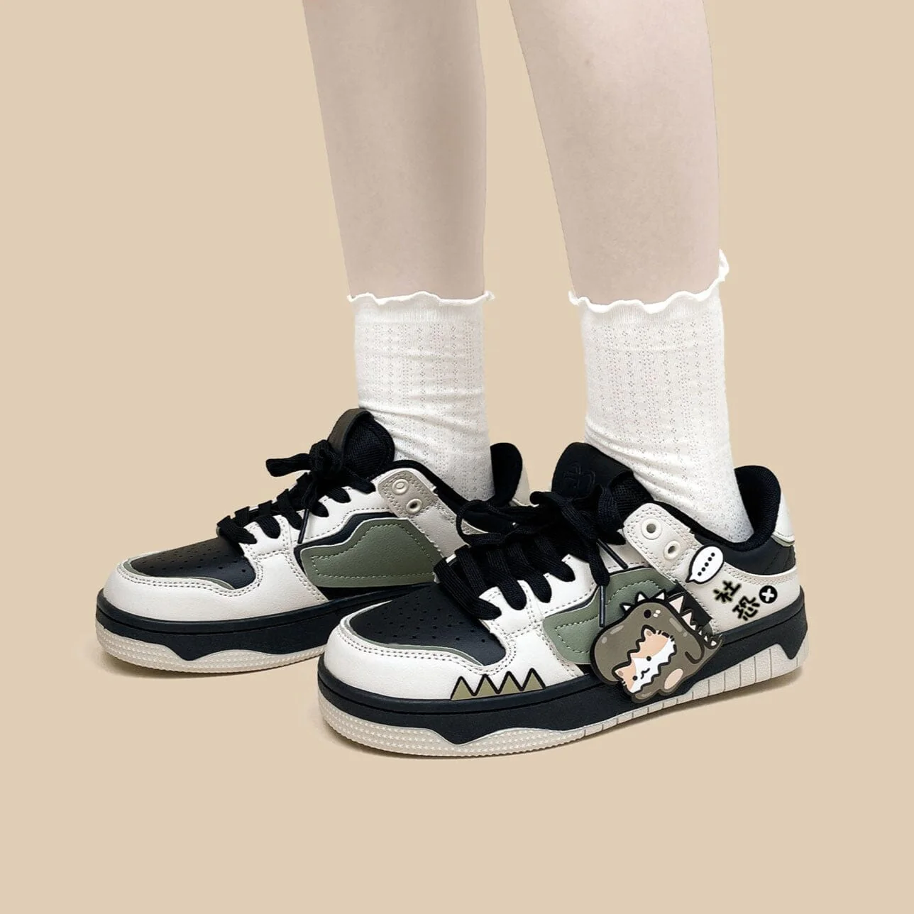 Super Shy Dino Cat Chunky Casual Sneakers - Unisex - Image 7