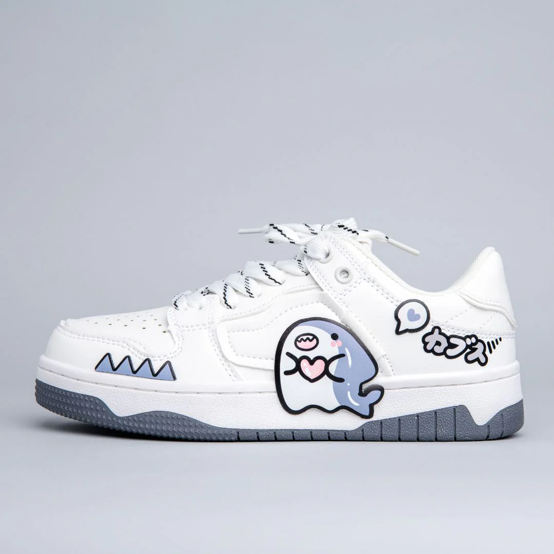 Ultra Chubby Kabbu Sharku Casual White Sneakers - Women's