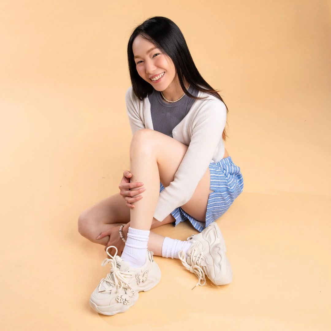 *CLEARANCE* Ultra Chunky Sole Lovely Butterfly White Sneakers - Women's - Image 4
