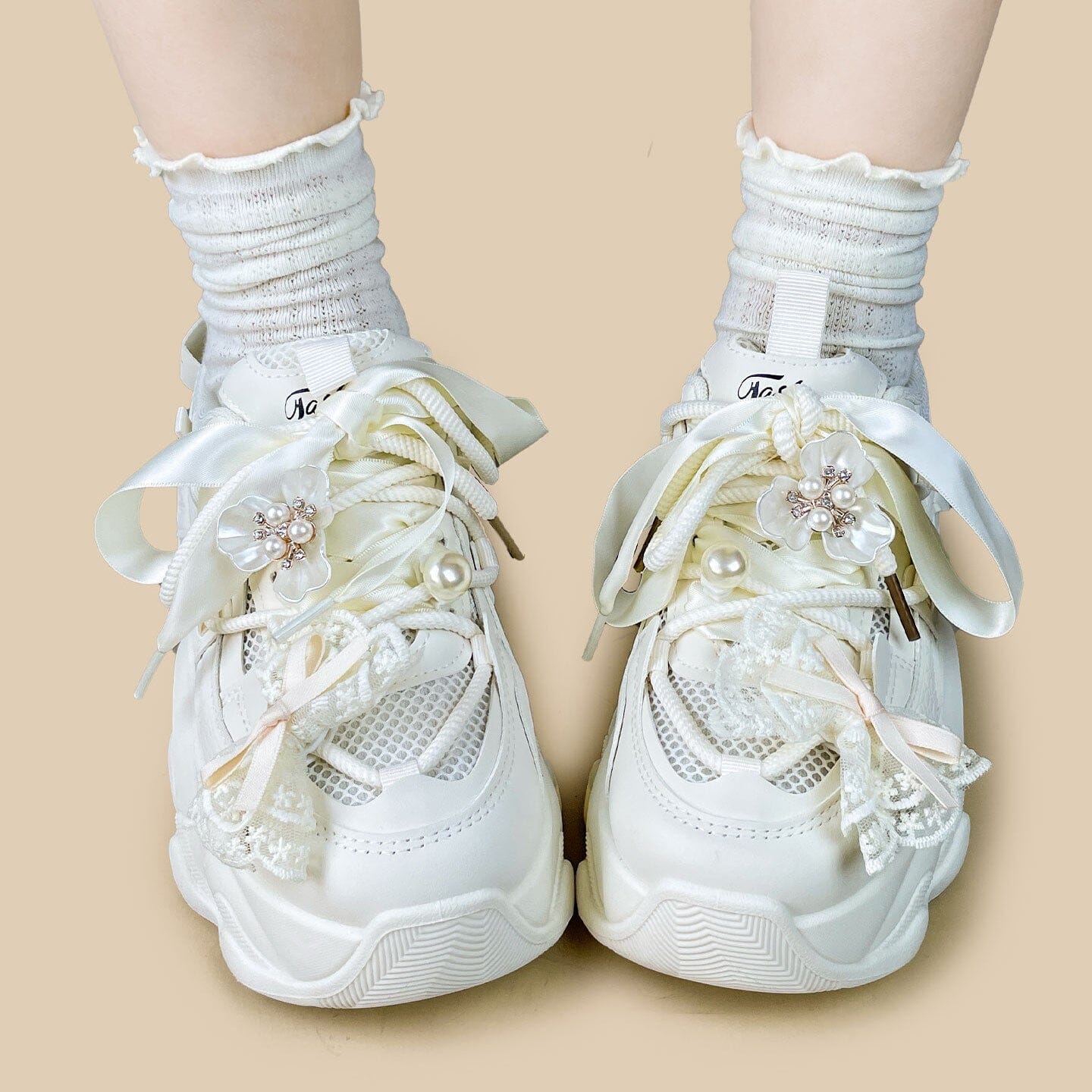 Coquette Pearl Cloud Chunky Sneakers - Unisex - Image 10