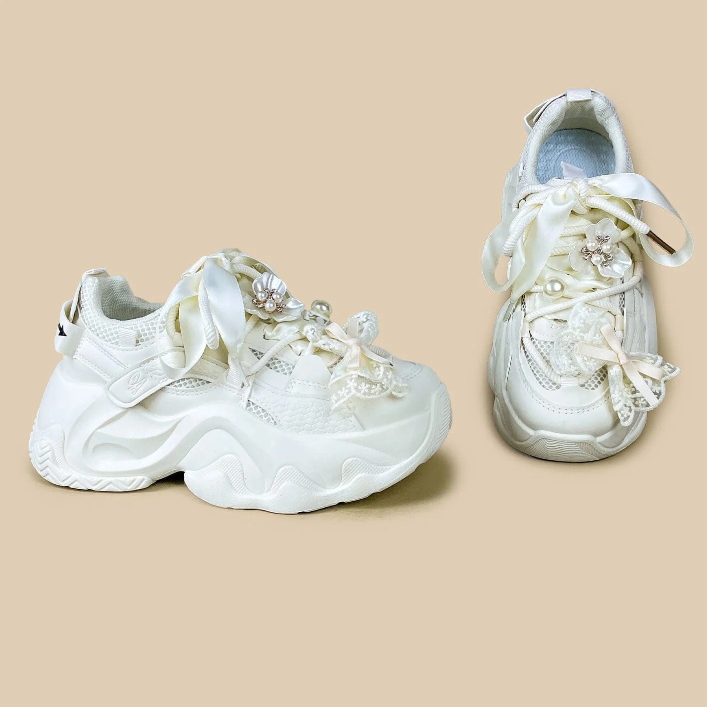 Coquette Pearl Cloud Chunky Sneakers - Unisex - Image 6