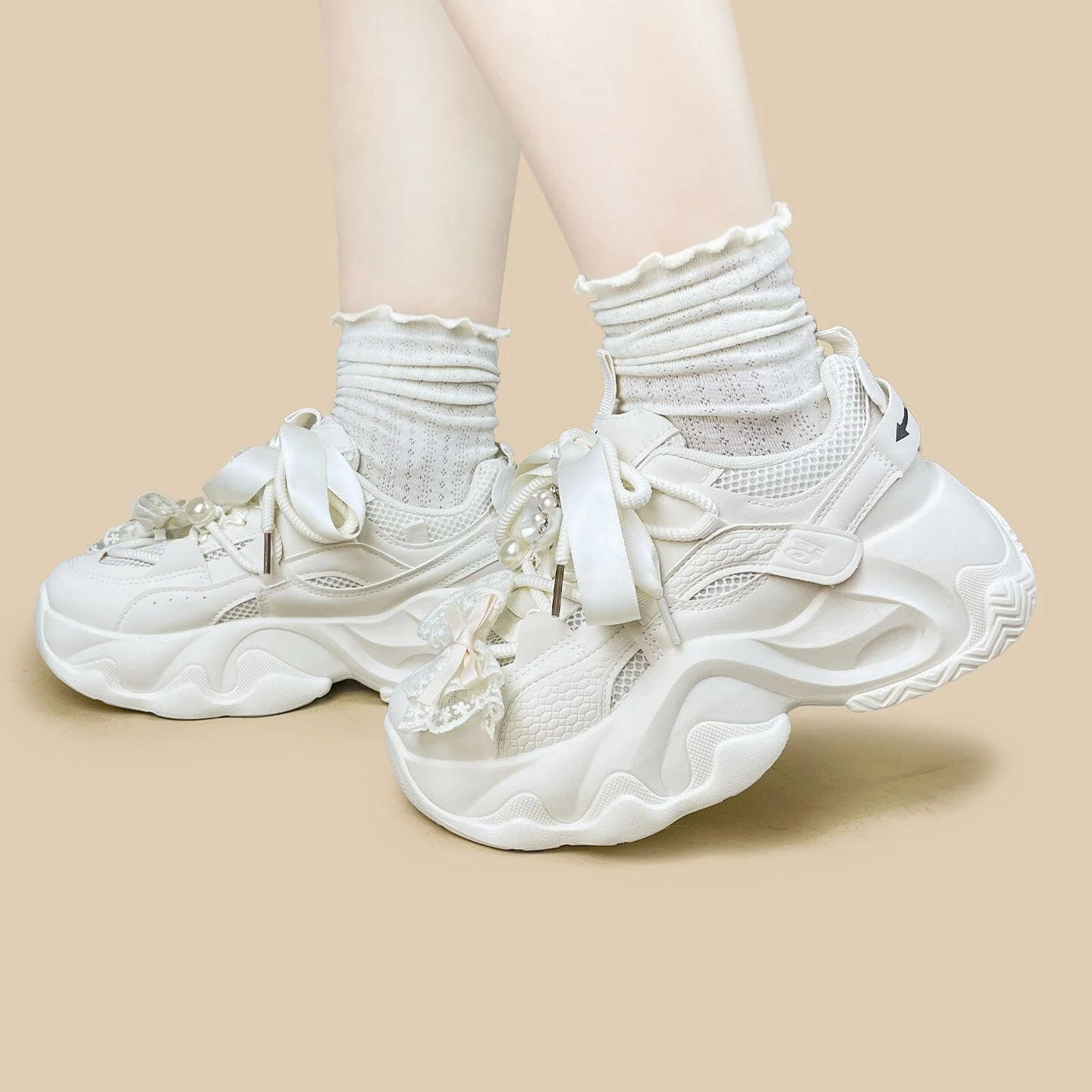 Coquette Pearl Cloud Chunky Sneakers - Unisex - Image 7