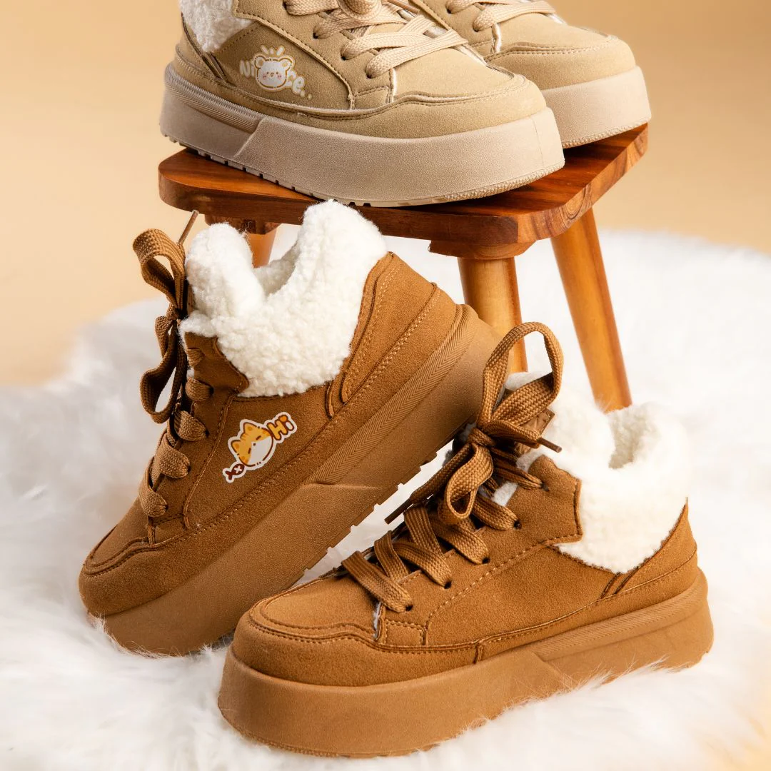 Cozy Kitty Ultra Chunky Brown Mid Top Shoes - Women's - Image 10