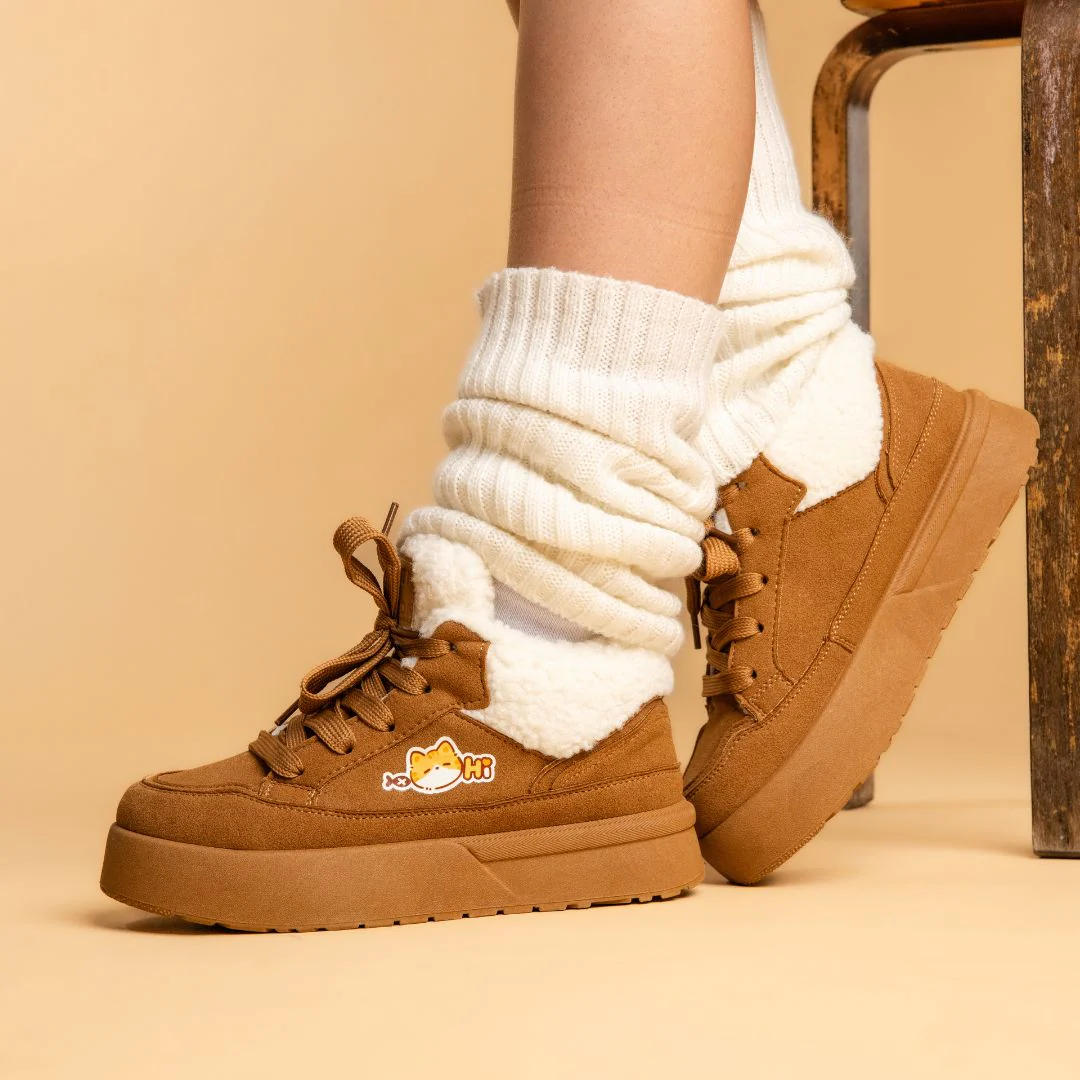 Cozy Kitty Ultra Chunky Brown Mid Top Shoes - Women's - Image 7