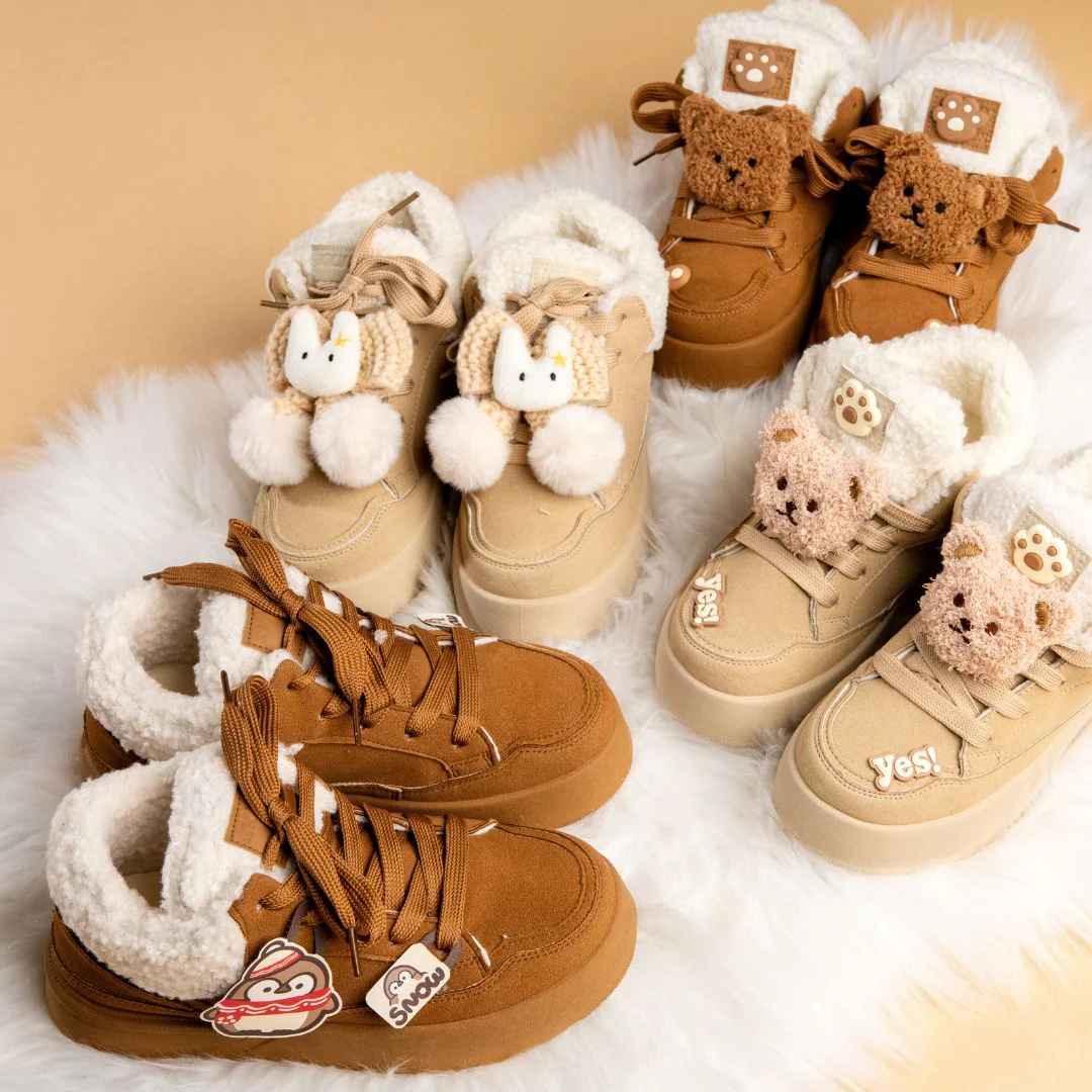 Cozy Penguin Ultra Chunky Brown Mid Top Shoes - Women's - Image 5