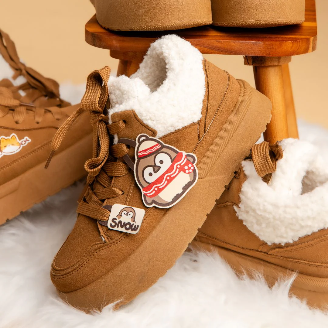 Cozy Penguin Ultra Chunky Brown Mid Top Shoes - Women's - Image 7