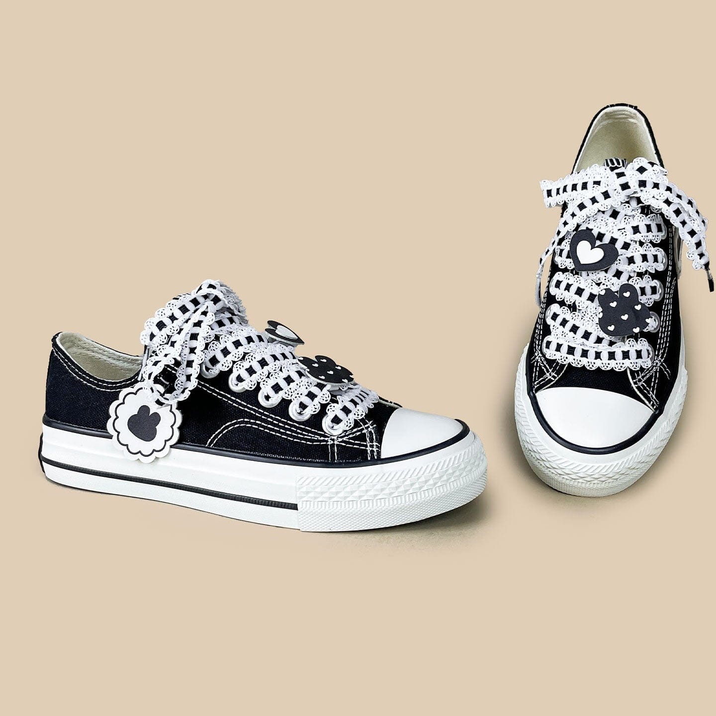 Kawaii Bunny Lace Bow Low Top Canvas Shoes - Unisex - Image 5