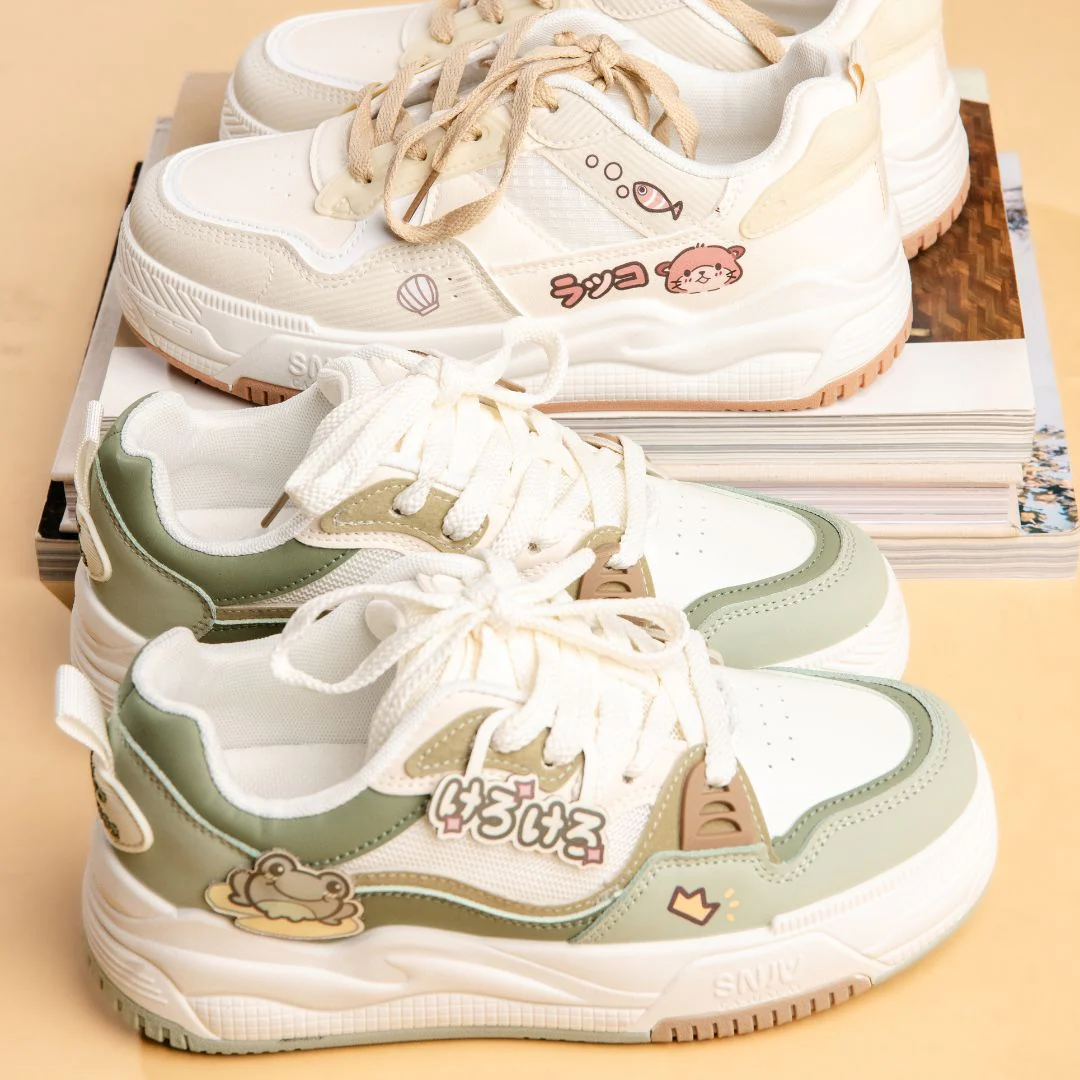 Kawaii Crown Frog Prince Casual Green Shoes - Women's - Image 10