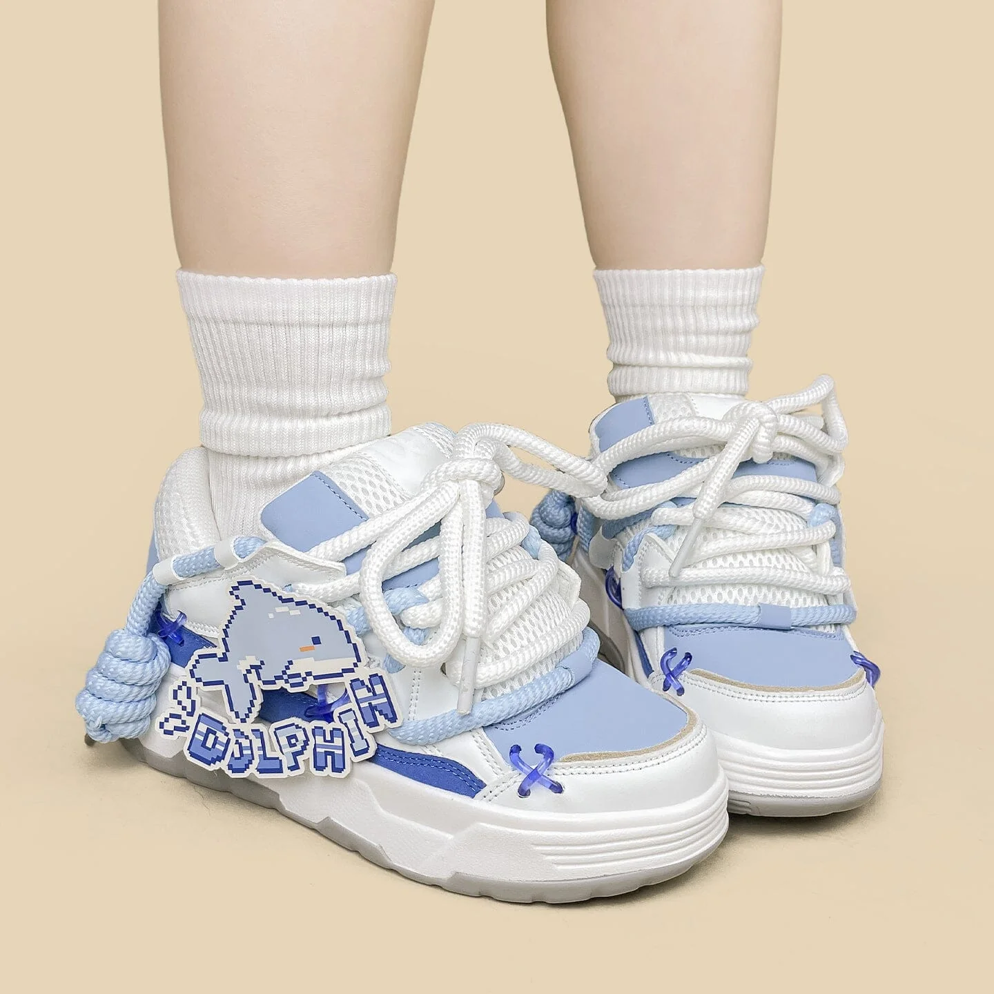 Kawaii Dolphin Dream Chunky Sneakers - Unisex - Image 10