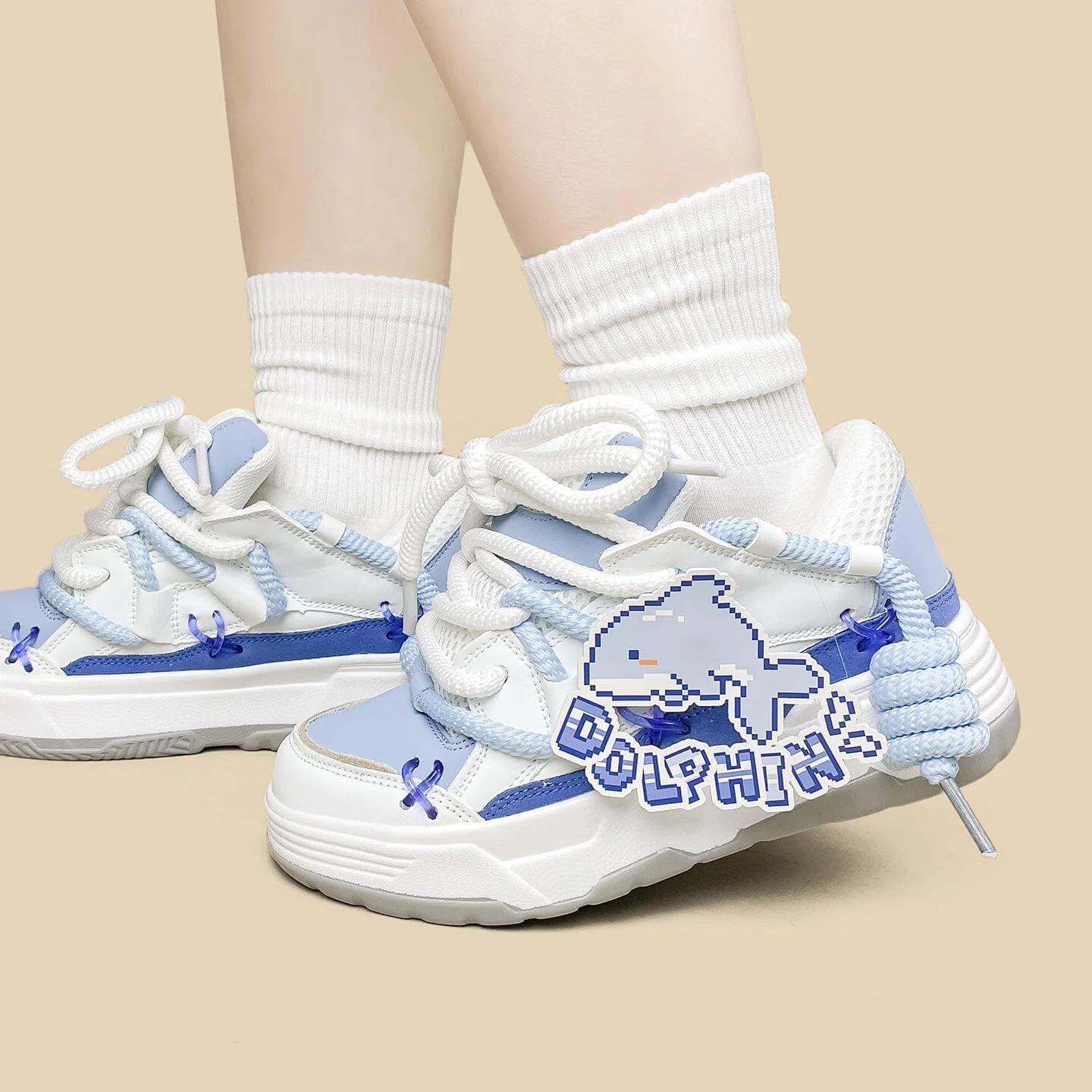 Kawaii Dolphin Dream Chunky Sneakers - Unisex - Image 9