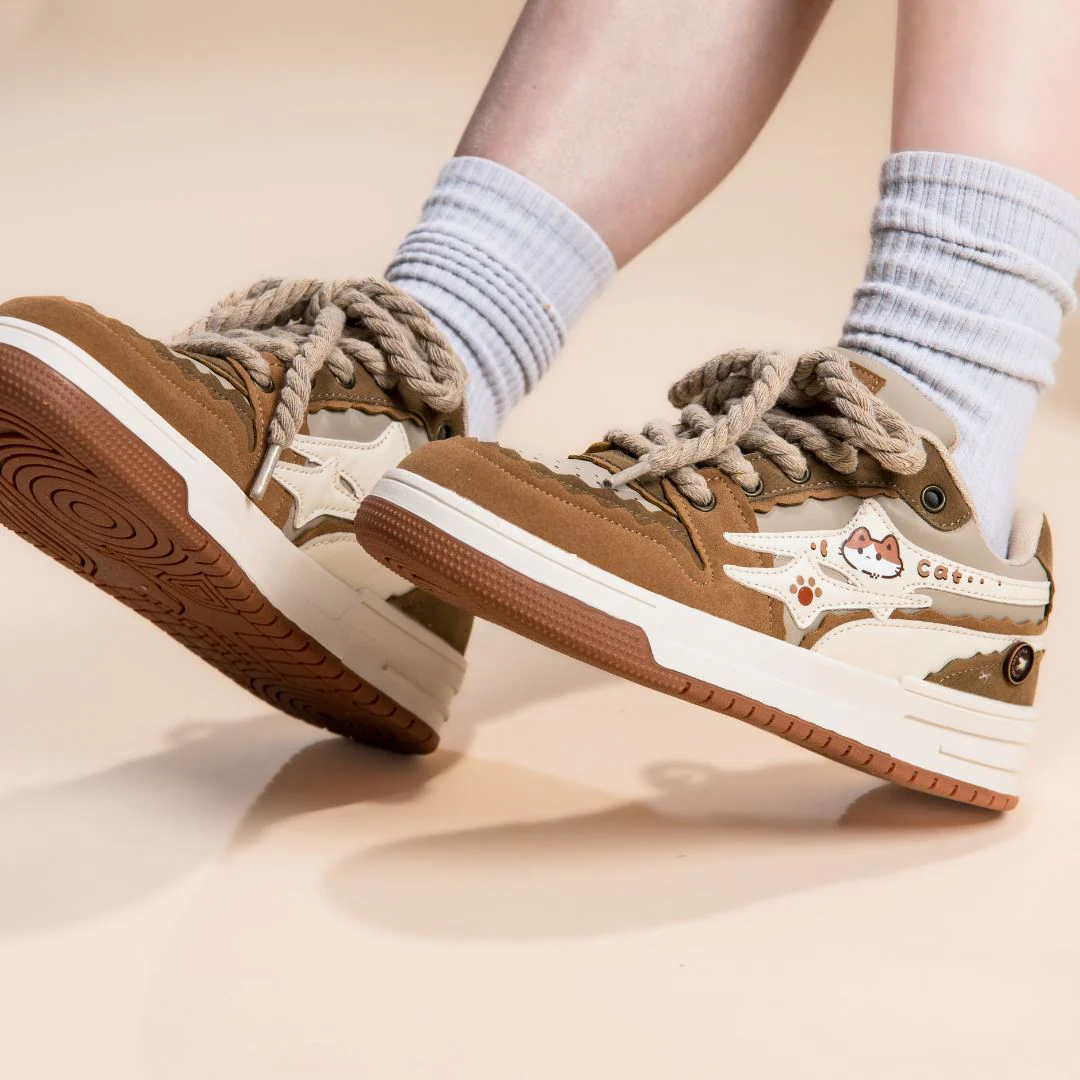 Kawaii Miao Kitty Chunky Brown Shoes - Unisex - Image 7