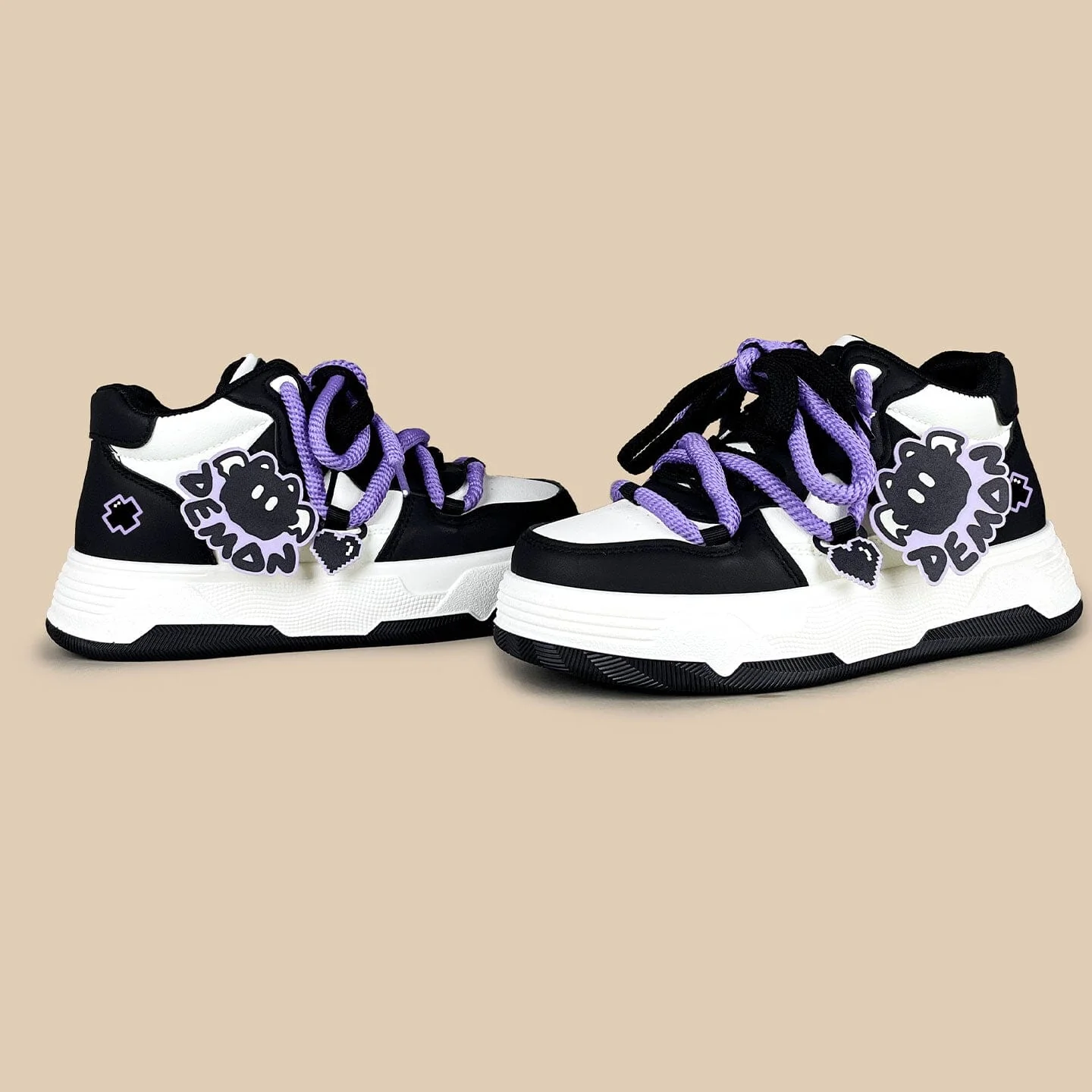 Kawaii Purple Demon Chunky Mid Top Shoes - Women's - Image 4