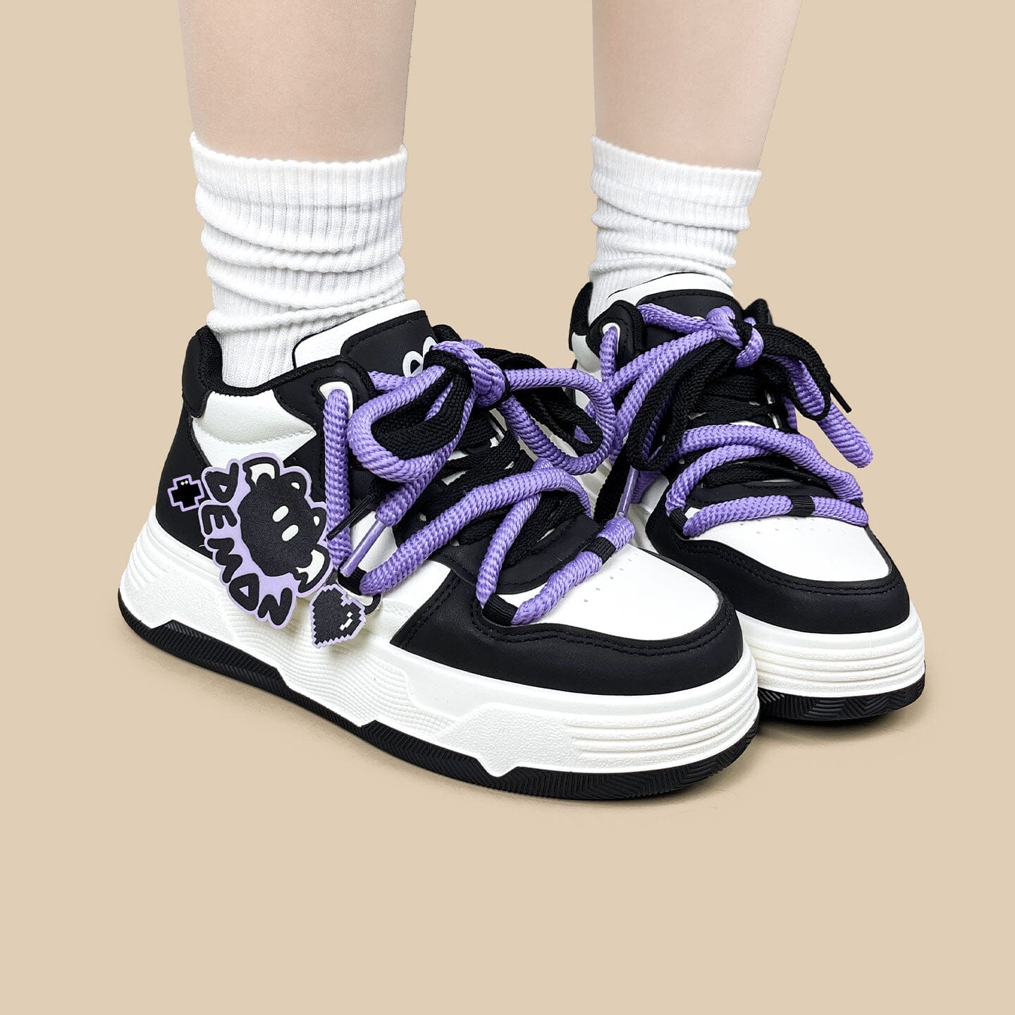 Kawaii Purple Demon Chunky Mid Top Shoes - Women's - Image 7