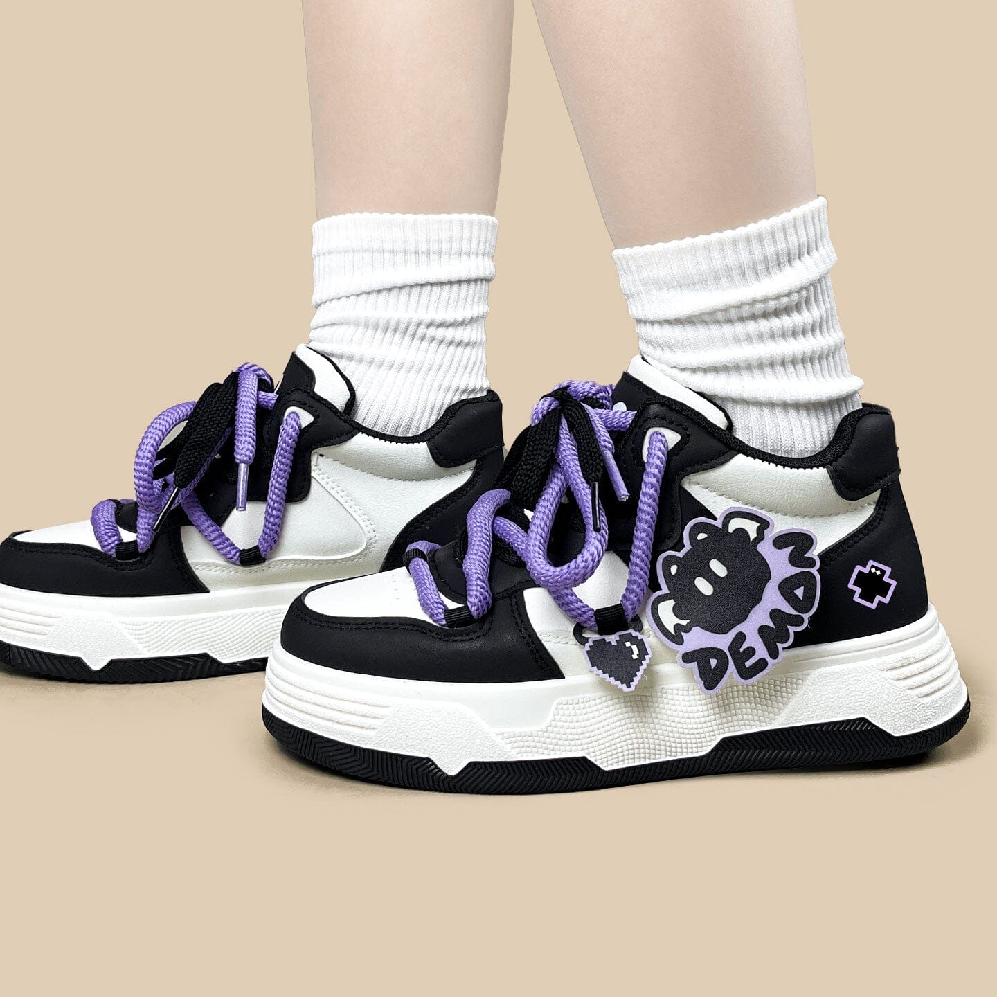 Kawaii Purple Demon Chunky Mid Top Shoes - Women's - Image 8