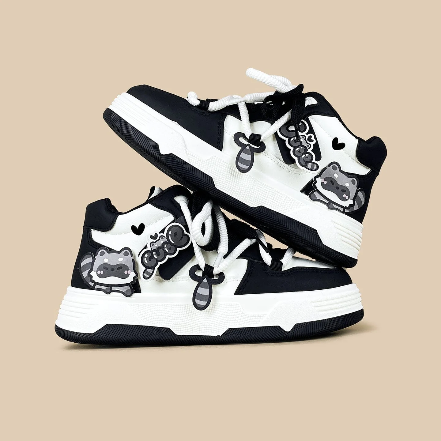 Kawaii Raccoon Chunky Mid Top Shoes - Women's - Image 4