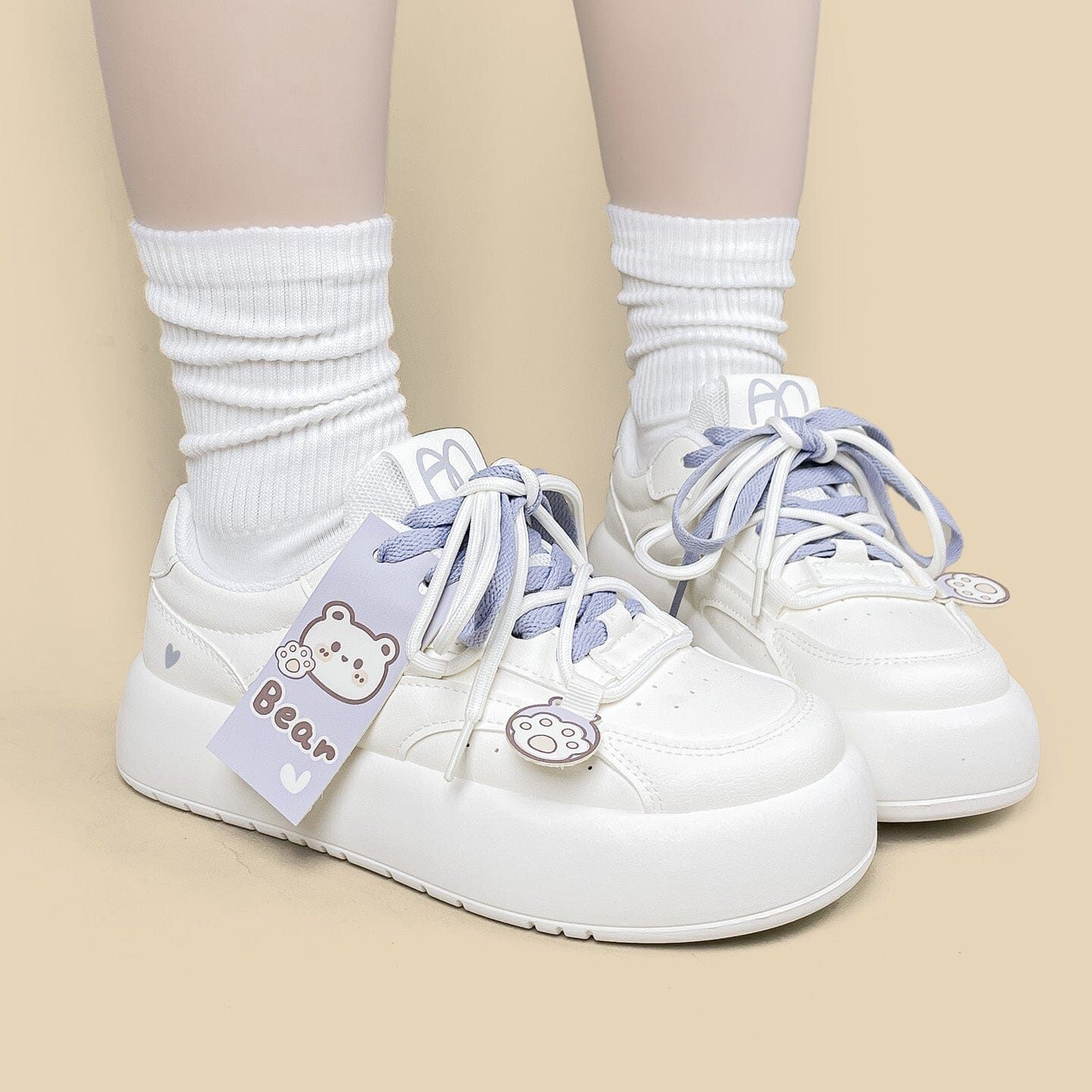 Lavender Bear Charm Chunky Sneakers - Women's - Image 7