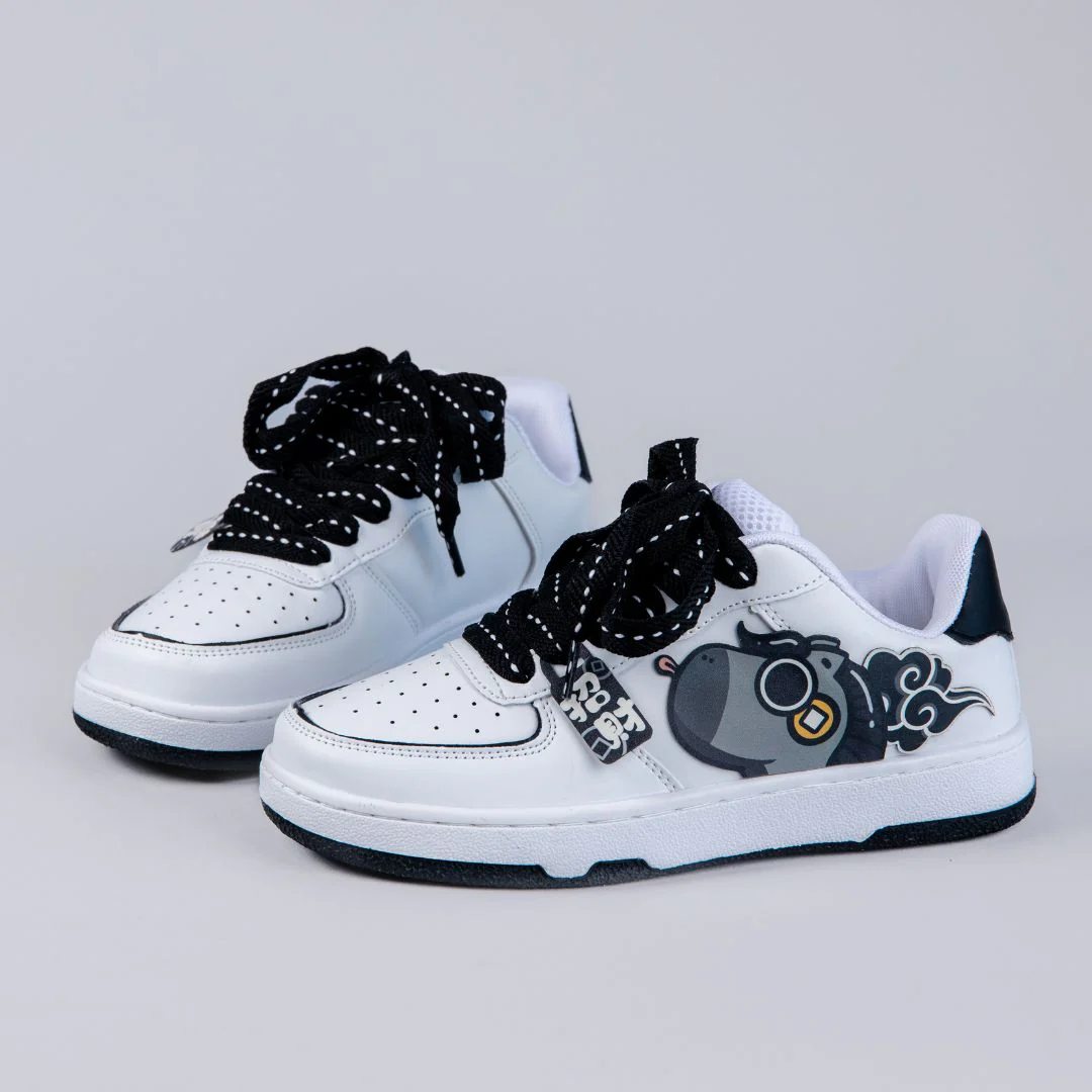 Lucky Horse Casual White Sneakers - Unisex - Image 3