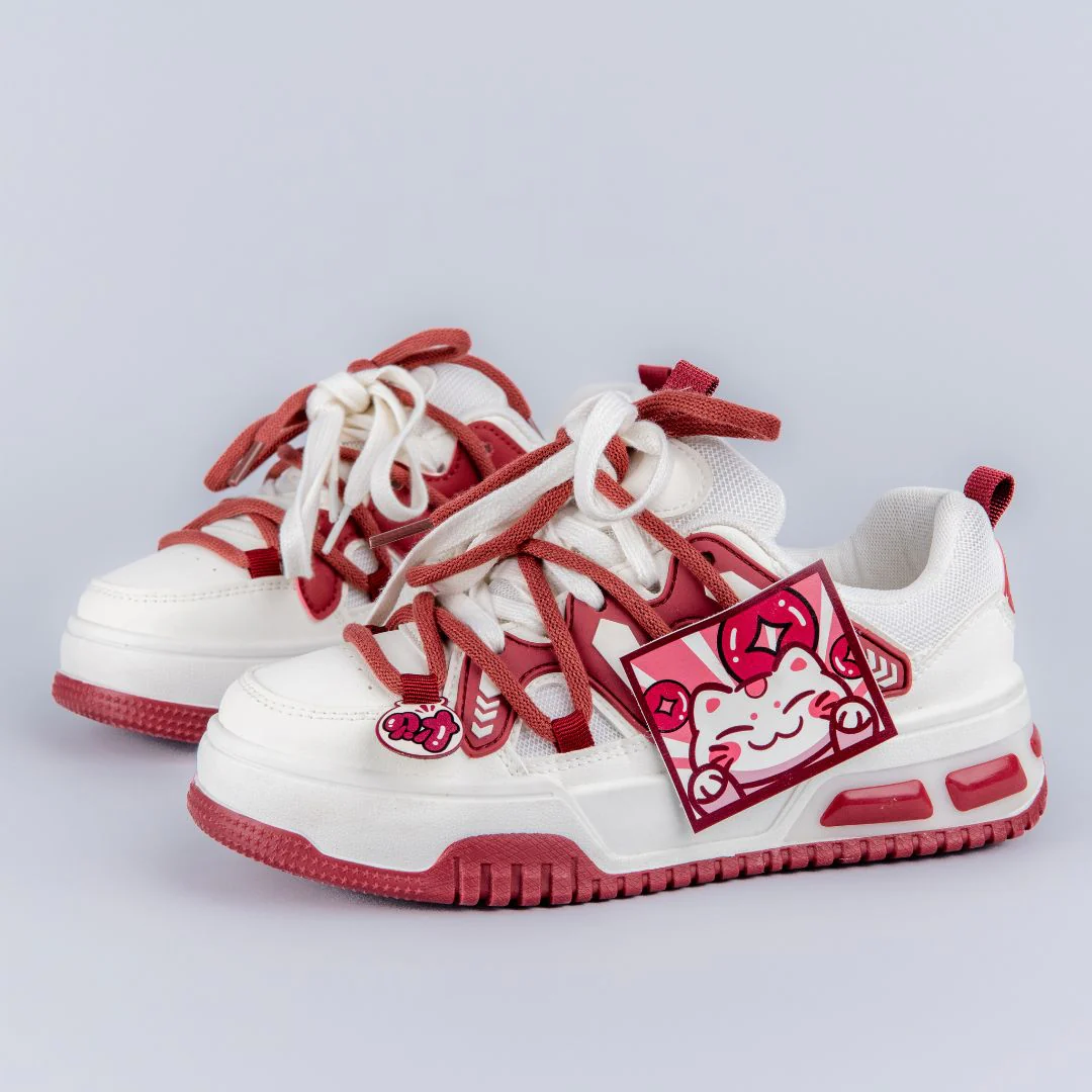 Lunar New Year Chubby Kitty Chunky Casual Sneakers - Unisex - Image 3